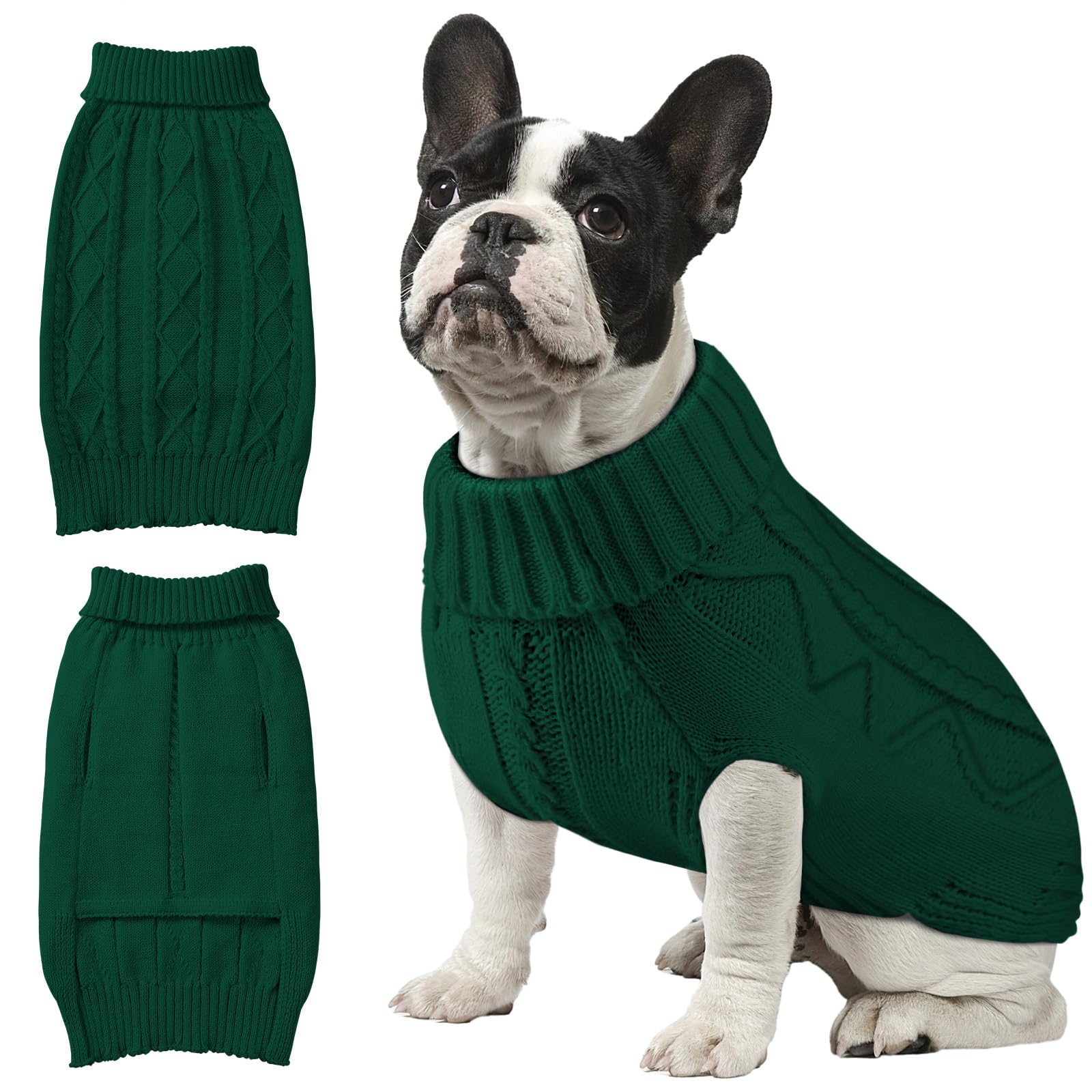 Dog Sweaters For Small Large Dogs Girl, Soft Warm Pup Dogs Shirt, Turtleneck Sweaters For Medium Large Dogs, Double Knitting Col