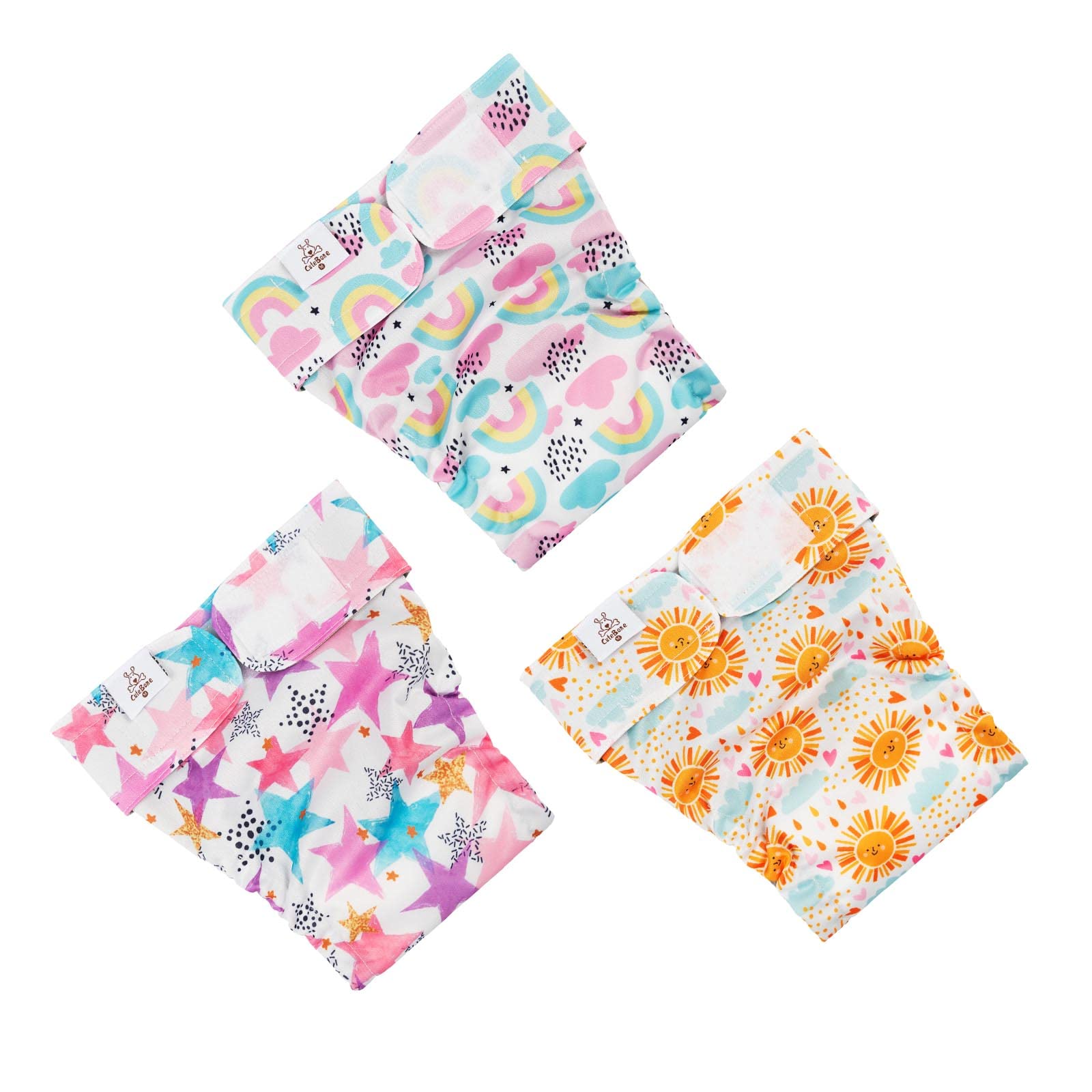 Cutebone Female Dog Diapers No Tail Hole 3 Pack Puppy Training Pants For Docked-Tail Dogs Wwd05S