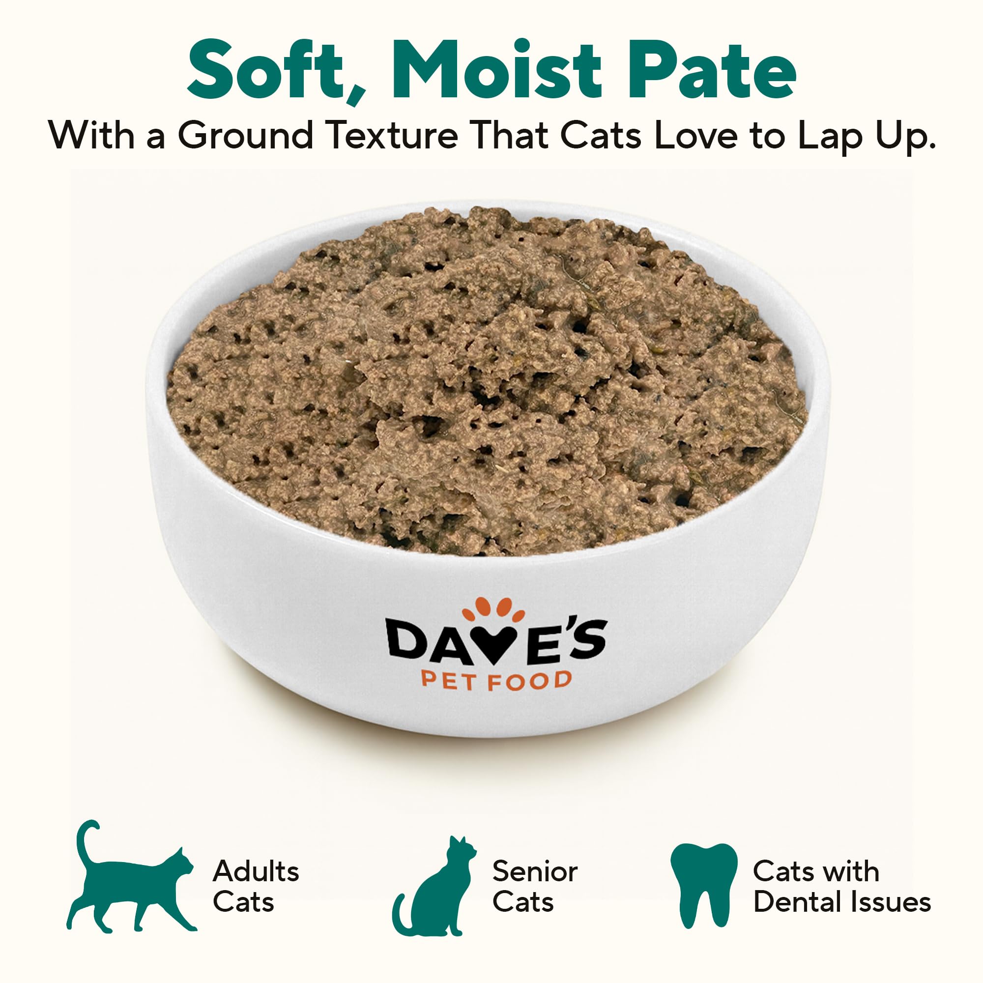 Daves Pet Food Grain Free Canned Cat Food (Turkey & Giblets Pate), Made in USA Naturally Healthy Canned, Canned Pate, 12.5 oz C