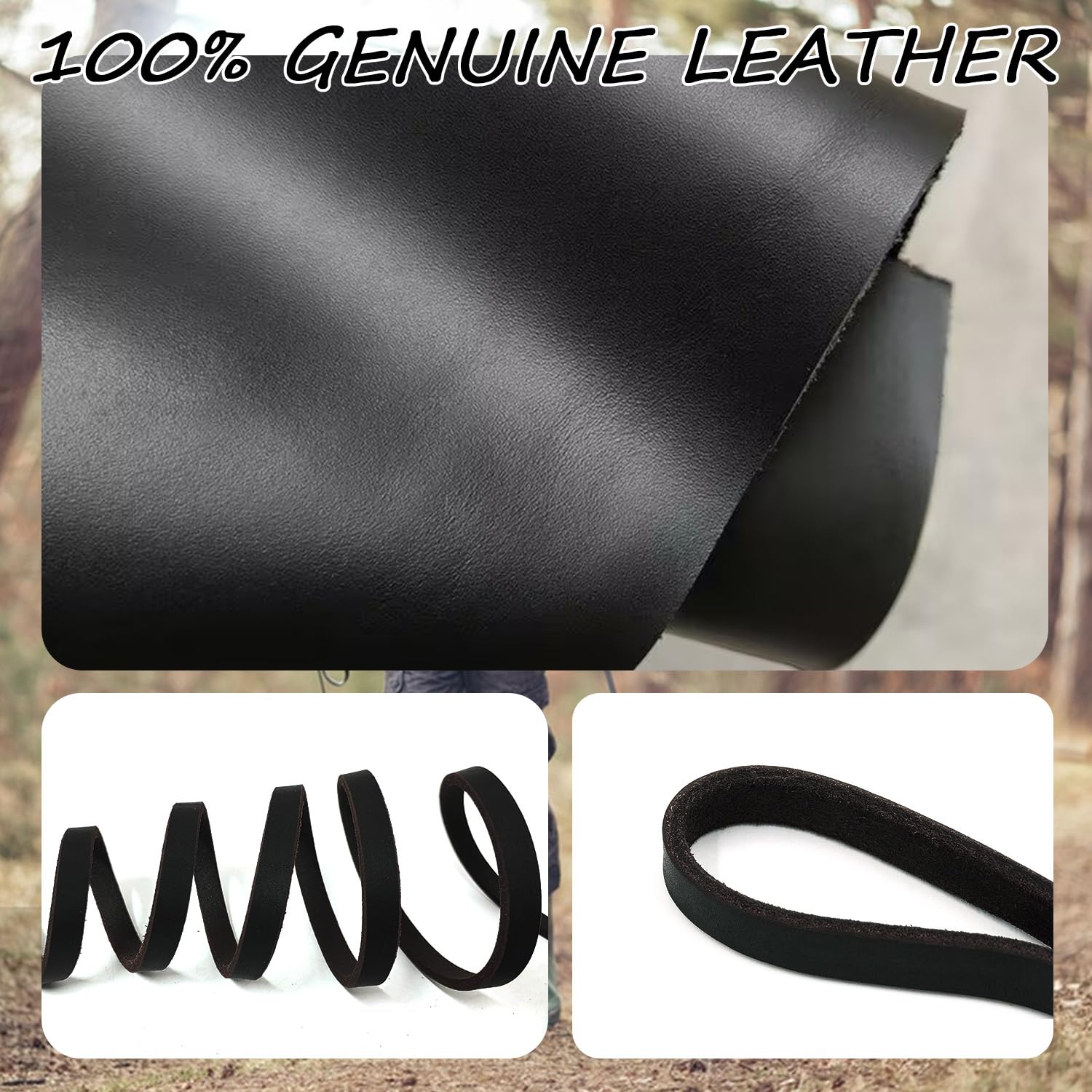 Leather Dog Leash 6Ft X 1/2 Inch, Heavy Duty Dog Training Leash, Strong Soft Handmade Genuine Leather Leashes For Medium Small D