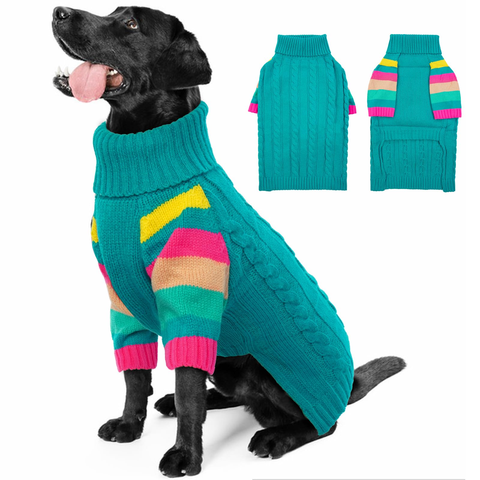 Ouobob Xxl Dog Sweaters Stretchy, Turtleneck Knit Sweater For Extra Large Dogs, Sweaters For Large Size Dogs, Warm Christmas Big