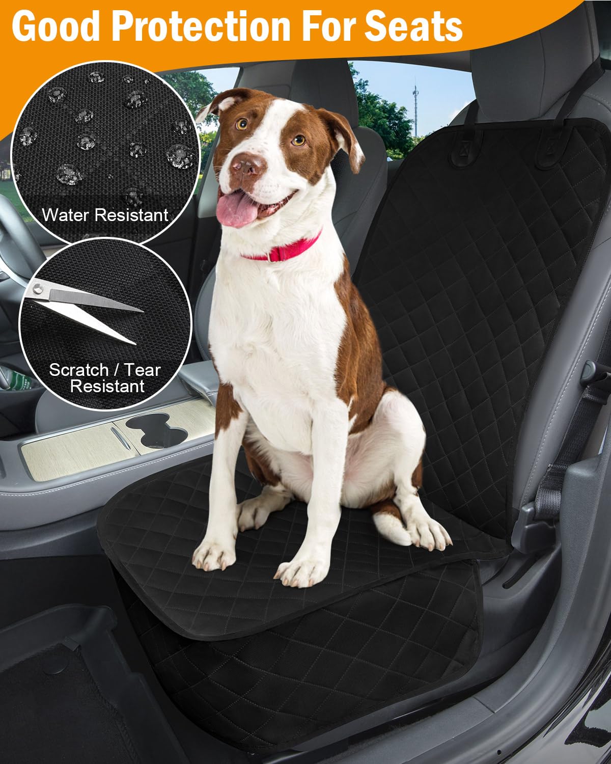 Dog Car Seat Cover, Pets Front Dog Car Seat Cover For Suv, Trucks. Waterproof Nonslip Car Seat Covers For Dogs Front Seats, Medi