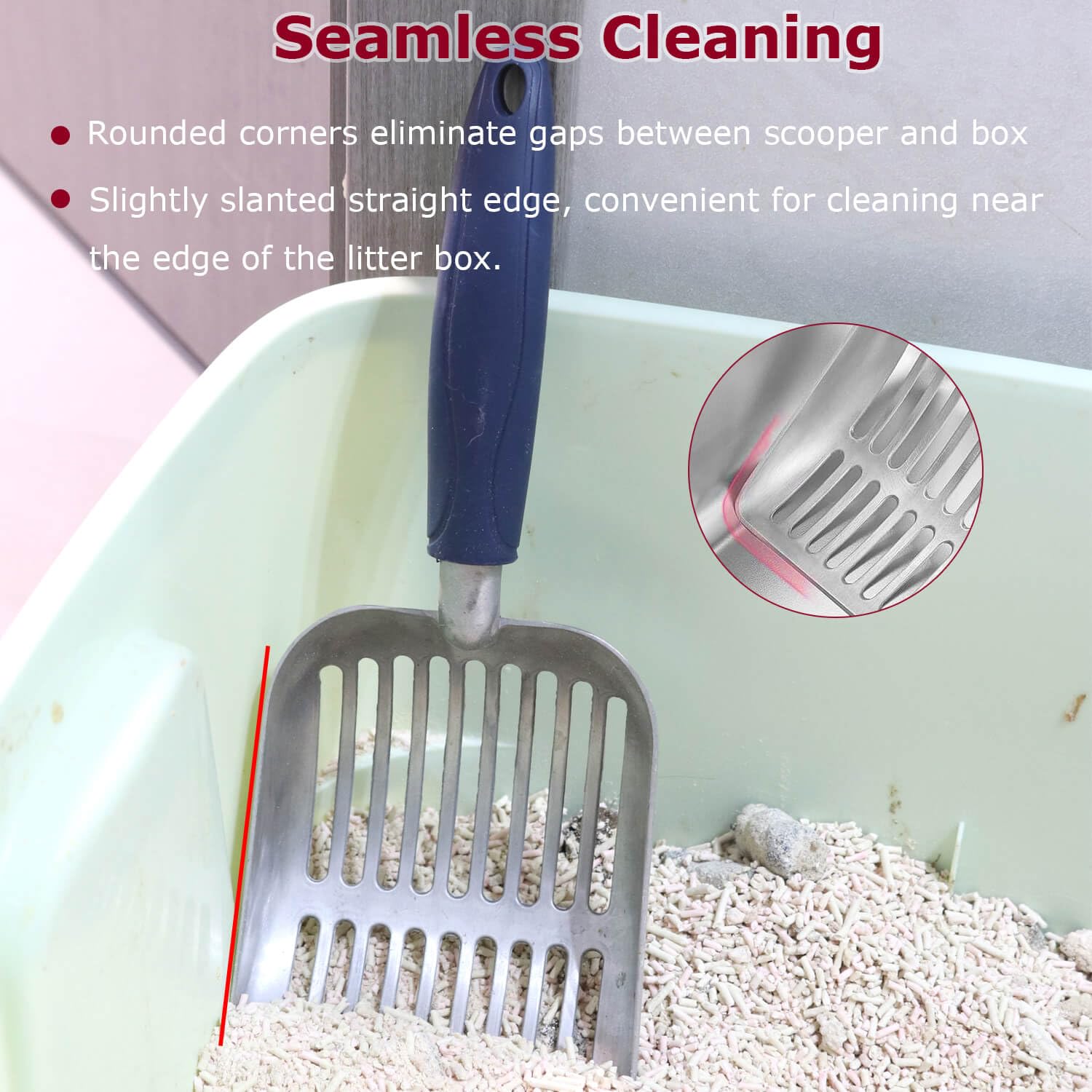 Frxat Metal Cat Litter Scoop - Non Stick Aluminum Alloy Aluminum Cat Litter Scooper, Solid And Durable Oversized Metal Litter Sc