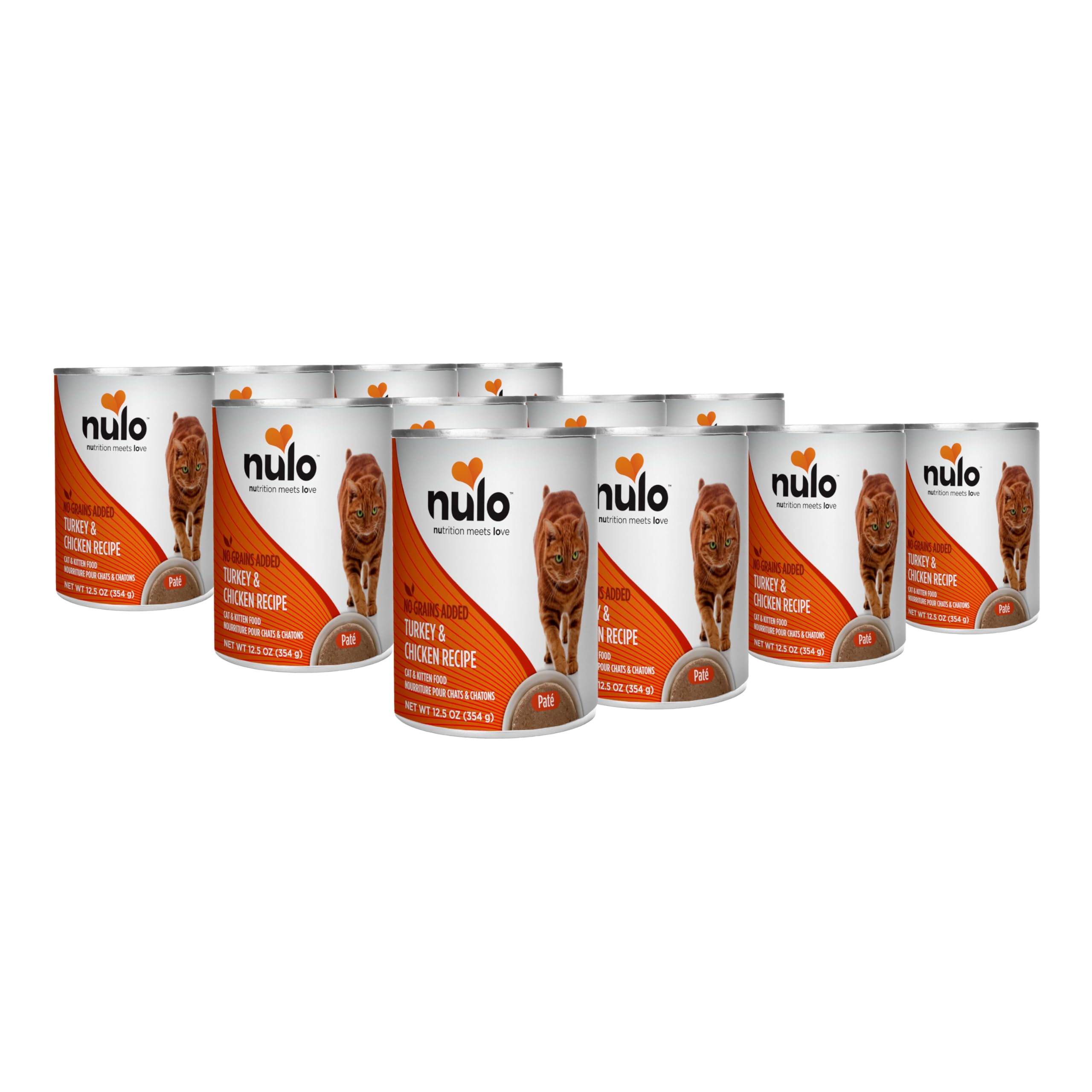 Nulo Turkey & Chicken Pate Wet Canned Cat Food, 12.5 Ounce (Pack of 12)