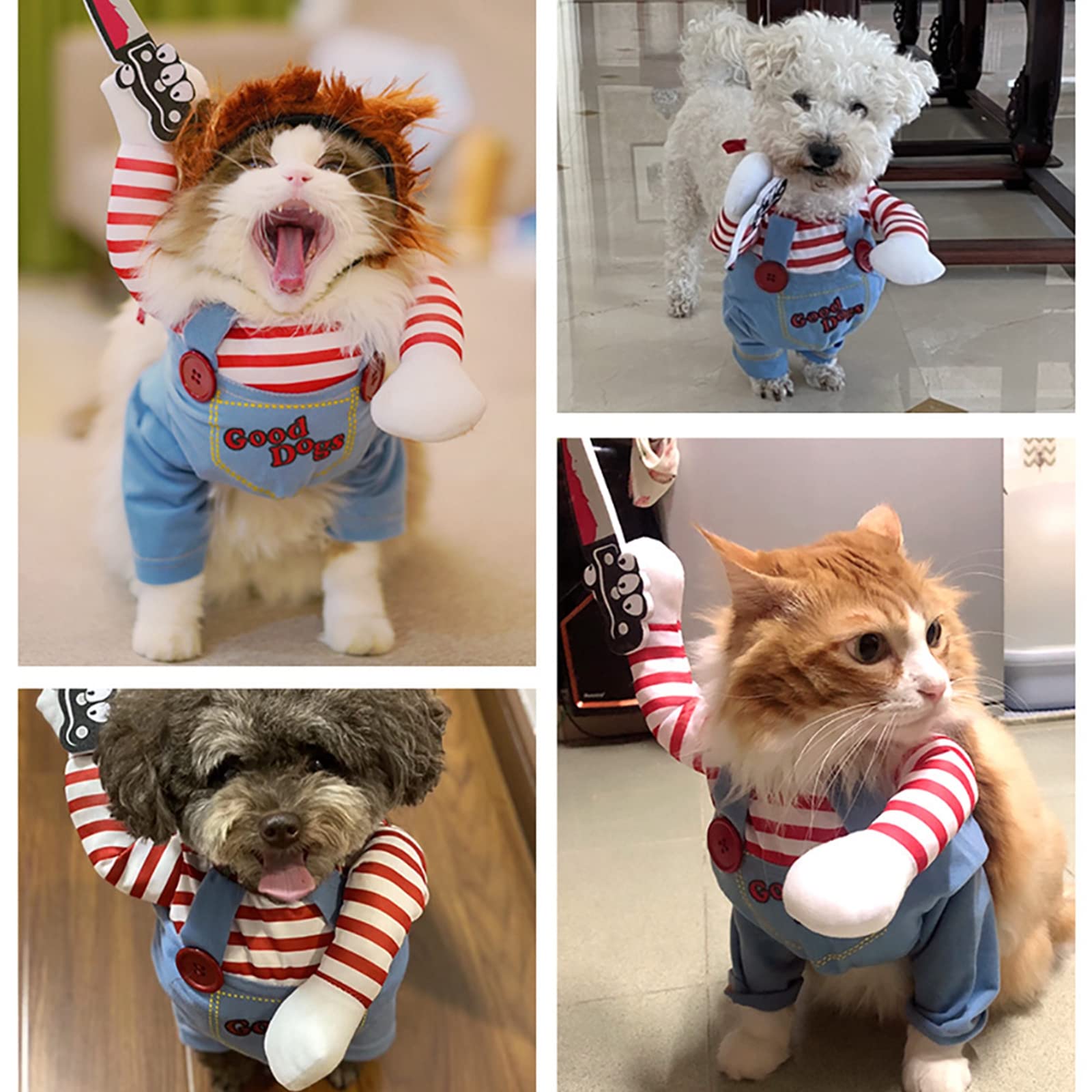 Pet Deadly Dog Costume, Cute Dog Cosplay Halloween Christmas Funny Costume Dog Clothes Party Costume For Small Medium And Large