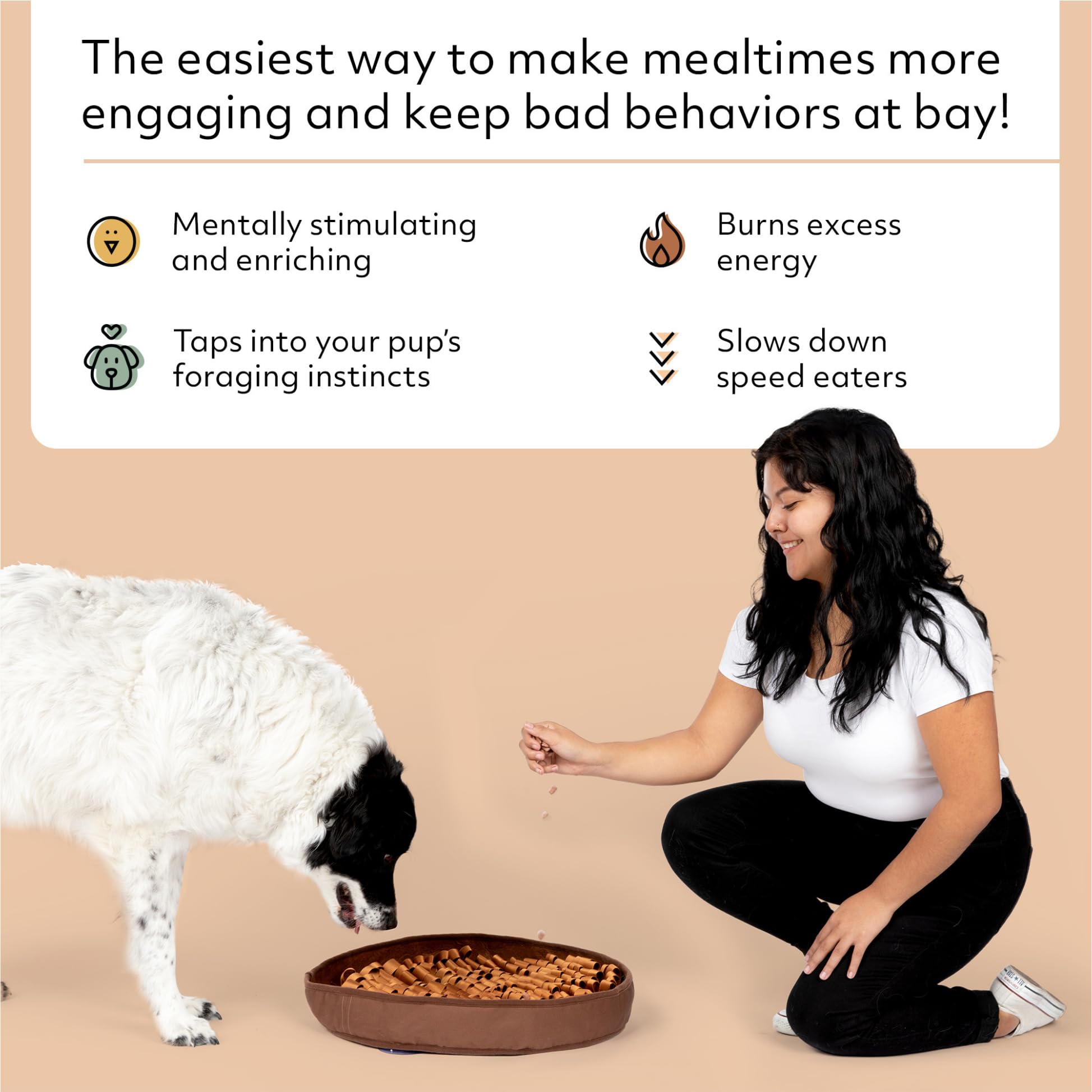 Reggie Stimulating Feeder Mat For Dogs | Relieve Speed Eating, Boredom, Stress | Vet-Approved & Ideal For All Ages, Dog Breeds,