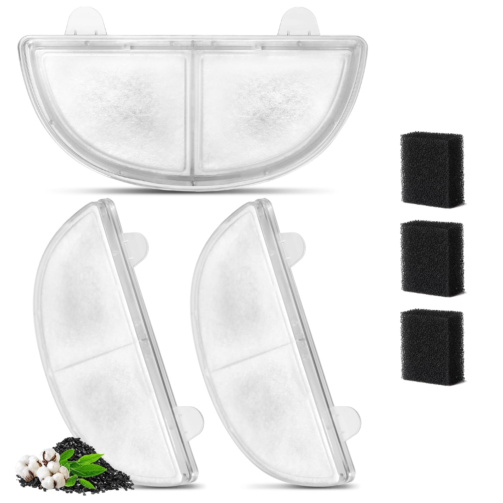 3 Pack Replacement Filters For Wf20/Cf20 Wireless Pump Cat Water Fountain, Zekiry Cat Water Fountain Filters, Triple Action Pet 
