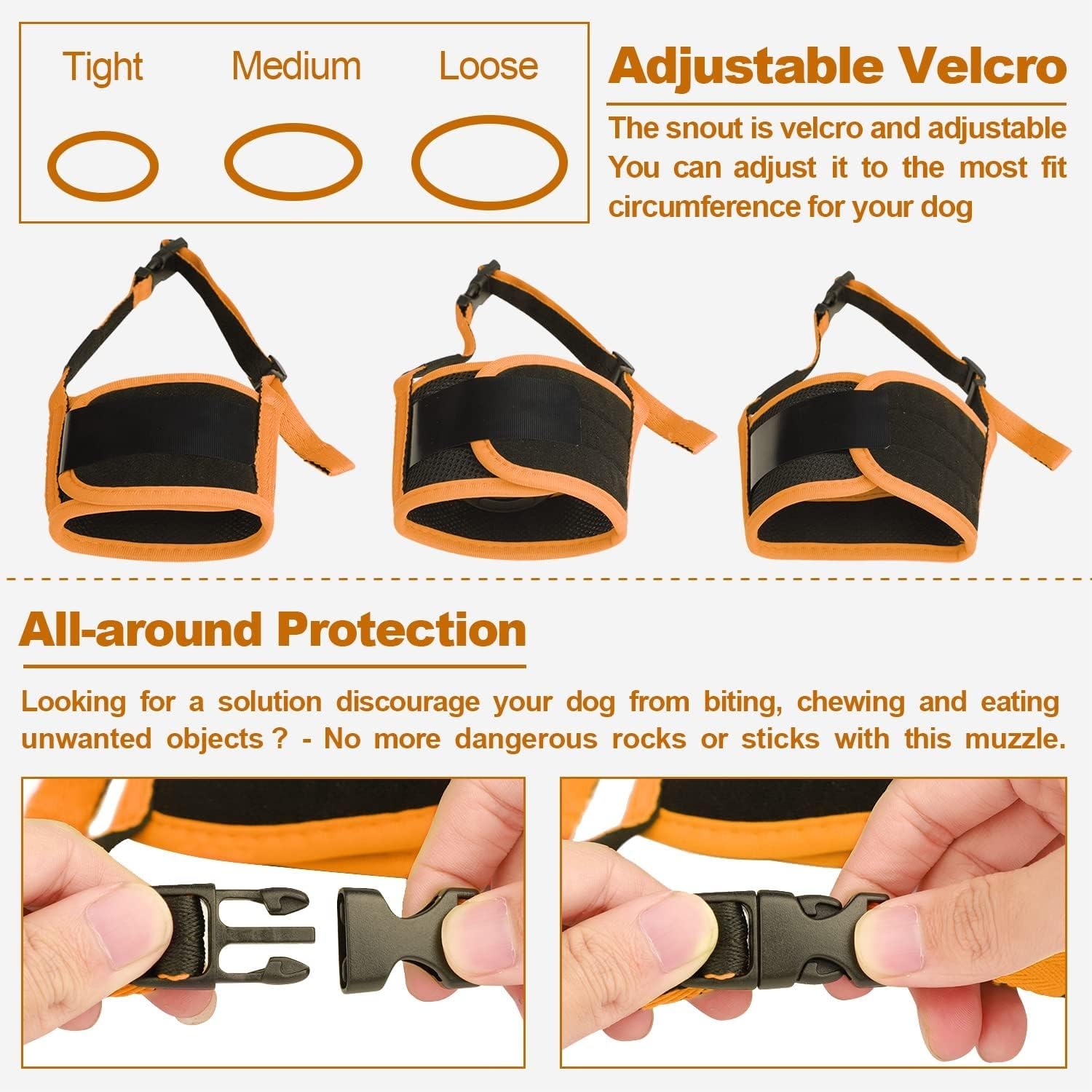 Dog Muzzle for Small Medium Large Dogs - Soft Nylon Breathable Muzzle with Air Mesh, Adjustable Loop, Anti-Dropping Design for B