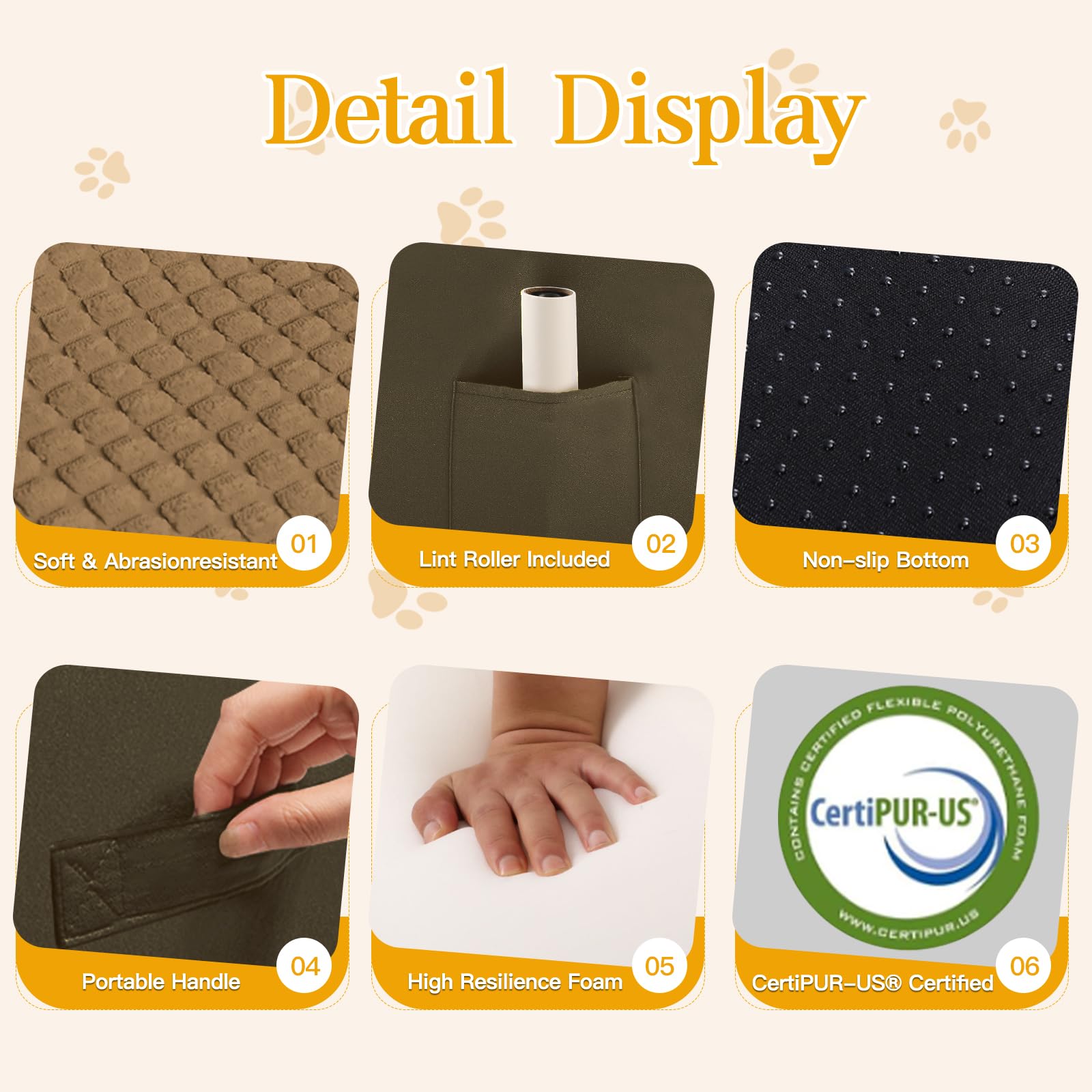 Dog Stairs For Small Dogs, Wide Pet Step With Removable Cover, No Assembly High Density Foam Cat Ramp For Bed Or Sofa, 3-Step, L