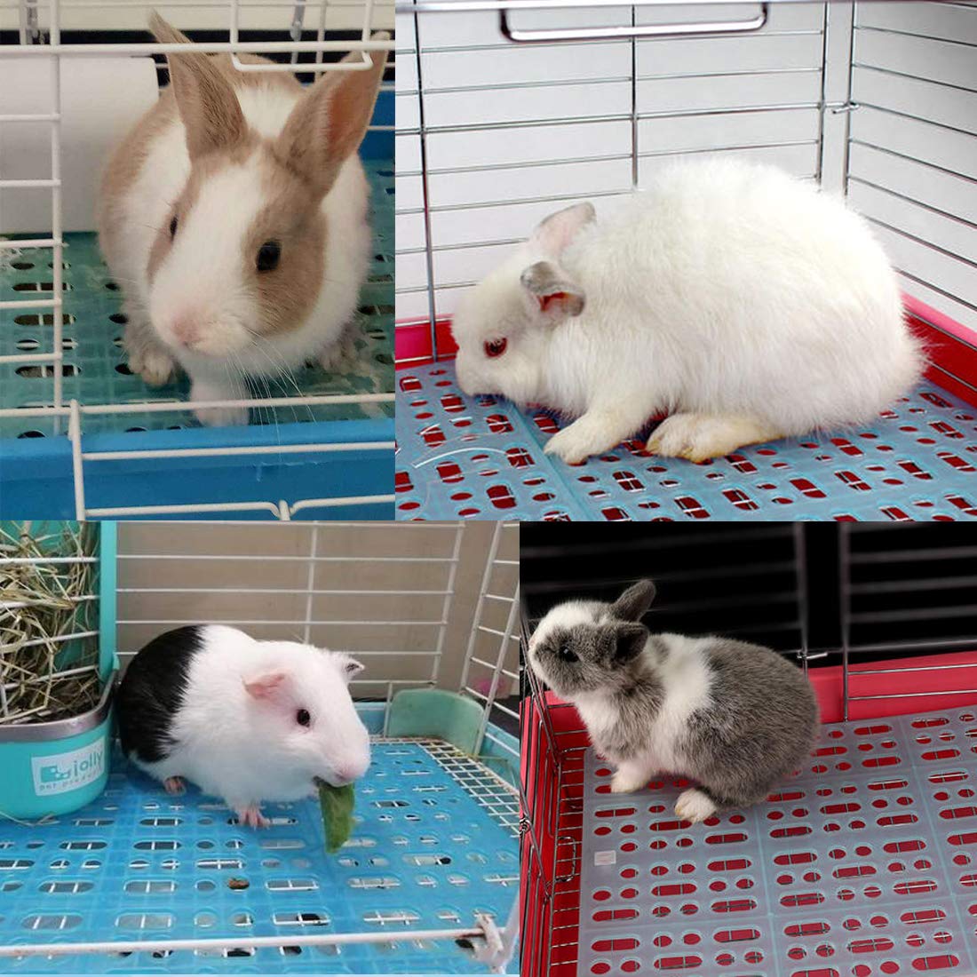 Hamiledyi 4 Pcs Rabbit Cage Mats Small Animal Plastic Feet Pads Floor Mat For Pet Cats Dogs Bunny Hamster Rat Chinchilla Guinea Pig
