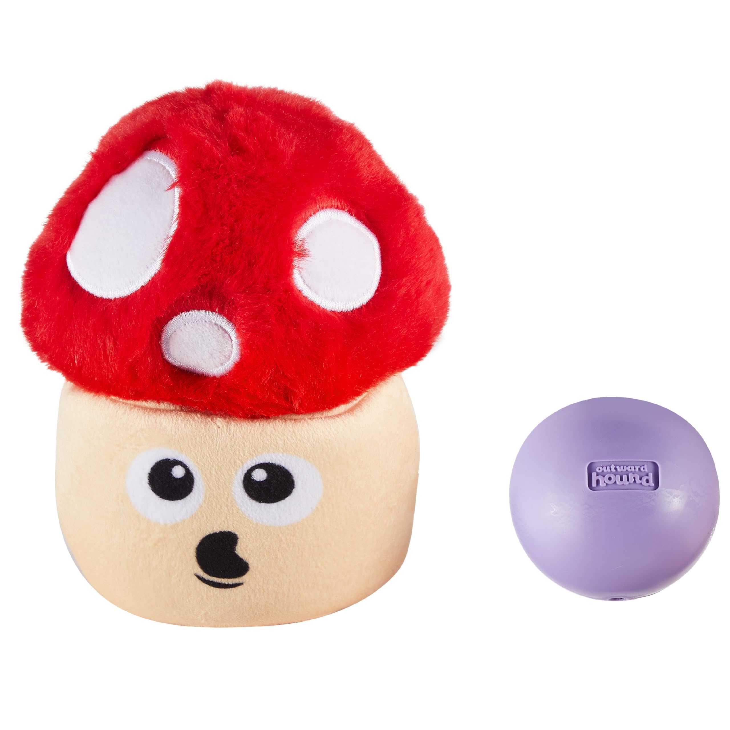 Outward Hound By Nina Ottosson Snack Palz Interactive Plush Dog Puzzle With Treat Ball, Mushroom, Multicolored
