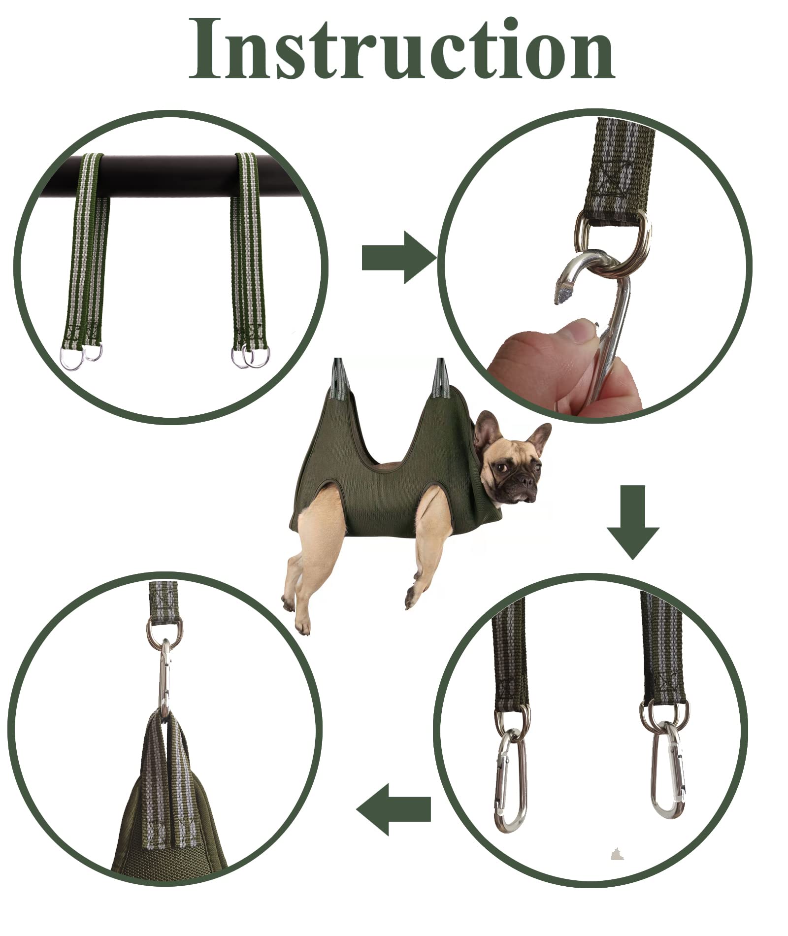 Kkiimatt Dog Grooming Hammock Harness For Medium-Large Size Dogs, Pet Grooming Hammock Dog Nail Hammock With Nail Clippers/Trimm