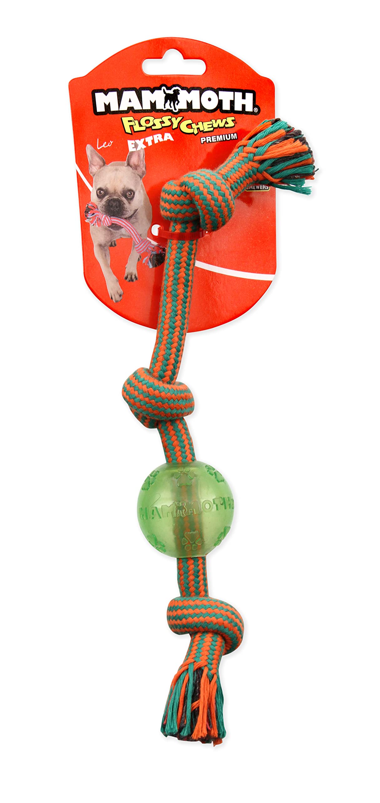 Mammoth Pet Products Small 11' Extra 3 Knot Tug W/Tpr Ball