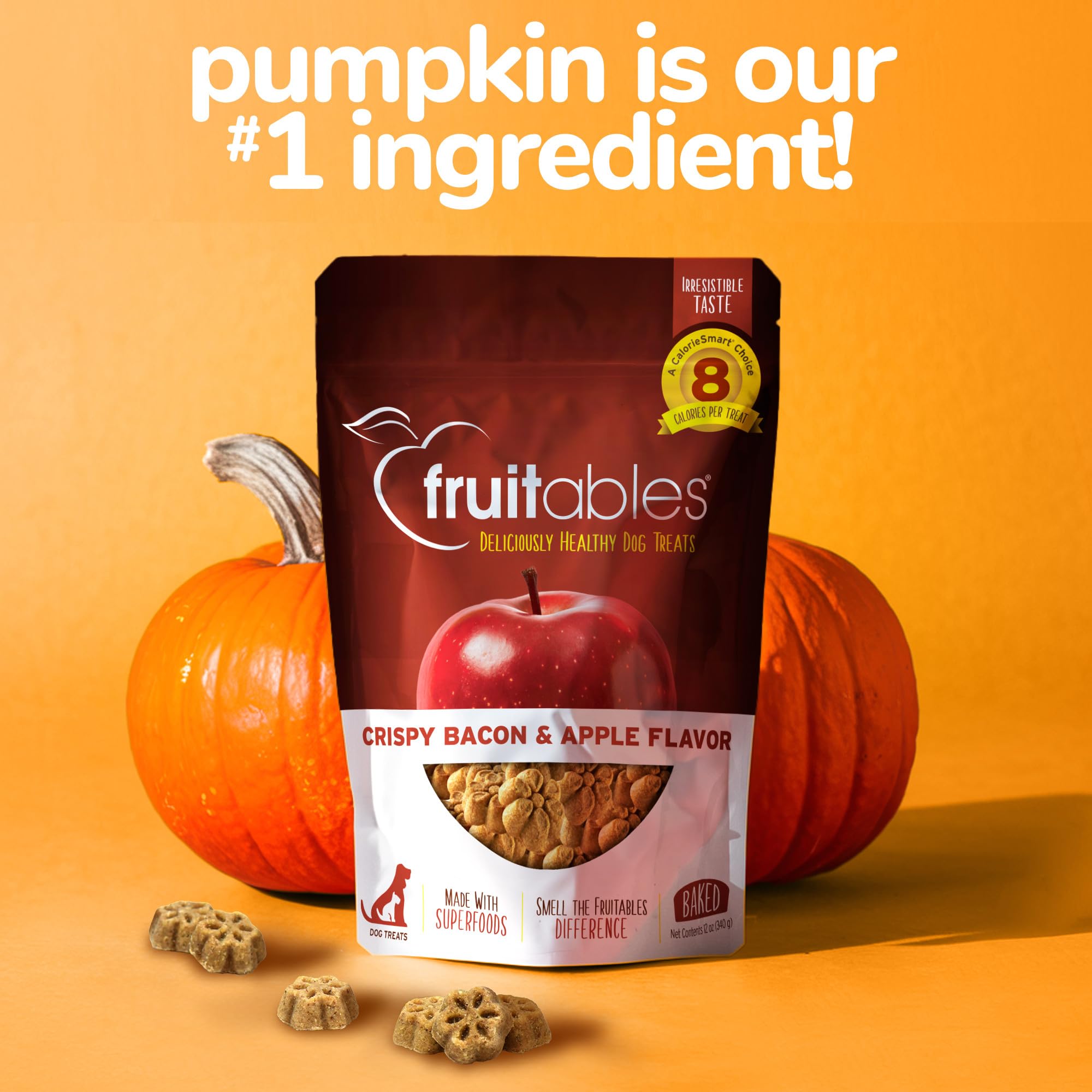 Fruitables Skinny Mini Dog Treats | Healthy Treats for Dogs | Low Calorie Training Treats | Free of Wheat, Corn and Soy | Apple