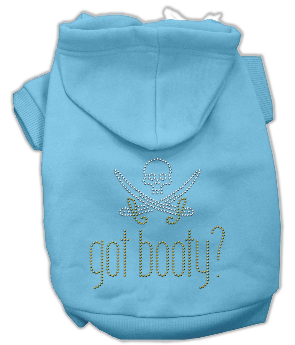 Mirage Pet Products 10-Inch Got Booty Rhinestone Hoodies, Small, Baby Blue