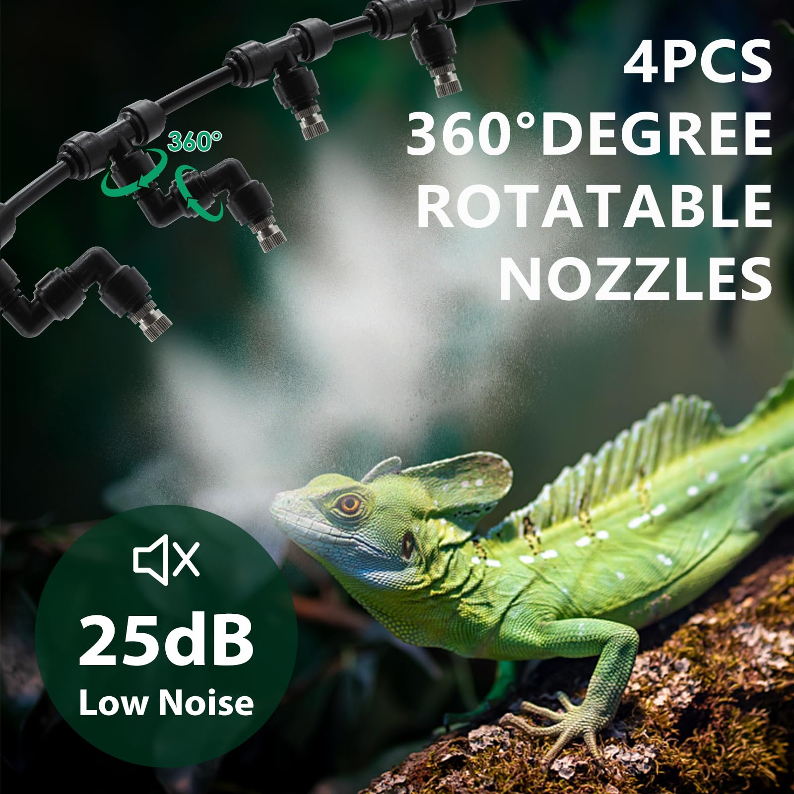 MECESOR Automatic Reptile Mister Humidifier with Timer, Programmable Terrarium Misting System for Chameleons, Snakes, Frogs, Tur