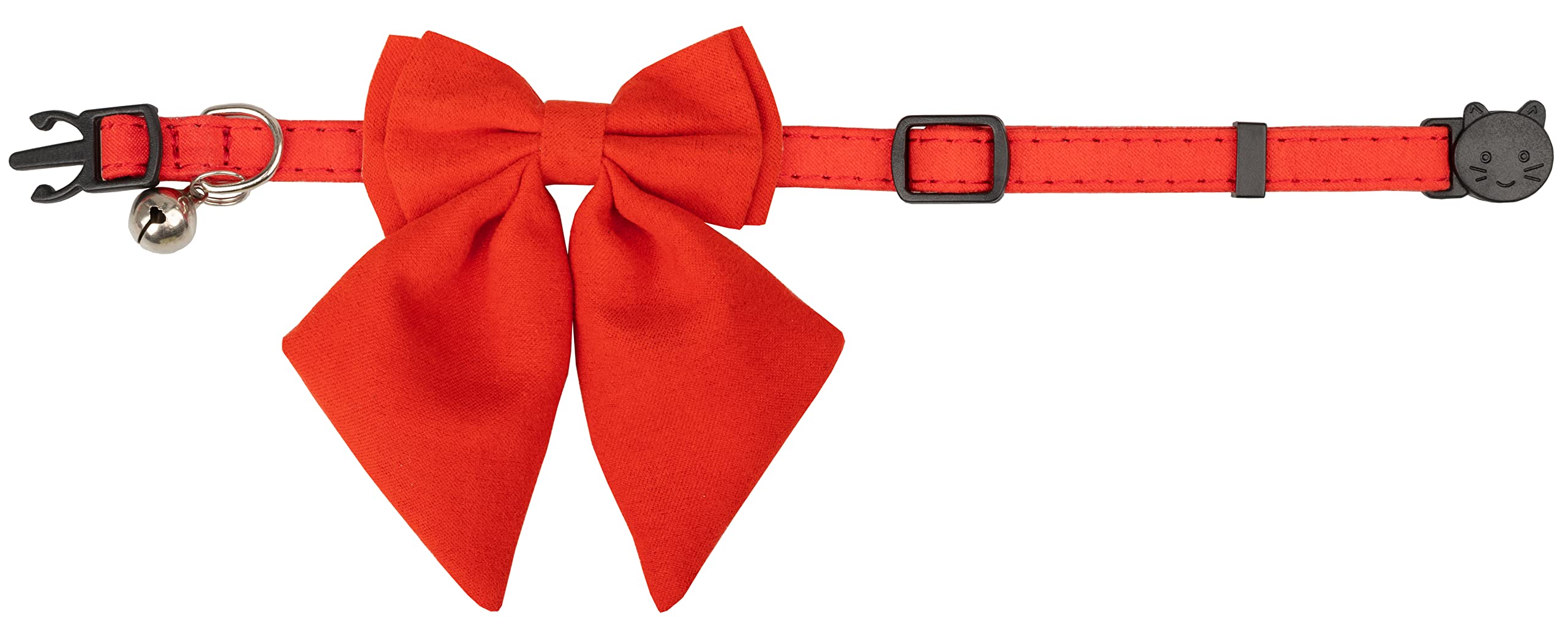 Gyapet Cat Collar With Bow Tie Bell Breakaway Kitten Small Pet Safety Solid Wedding Basic Pure Color Suede Soft Adjustable Sailo