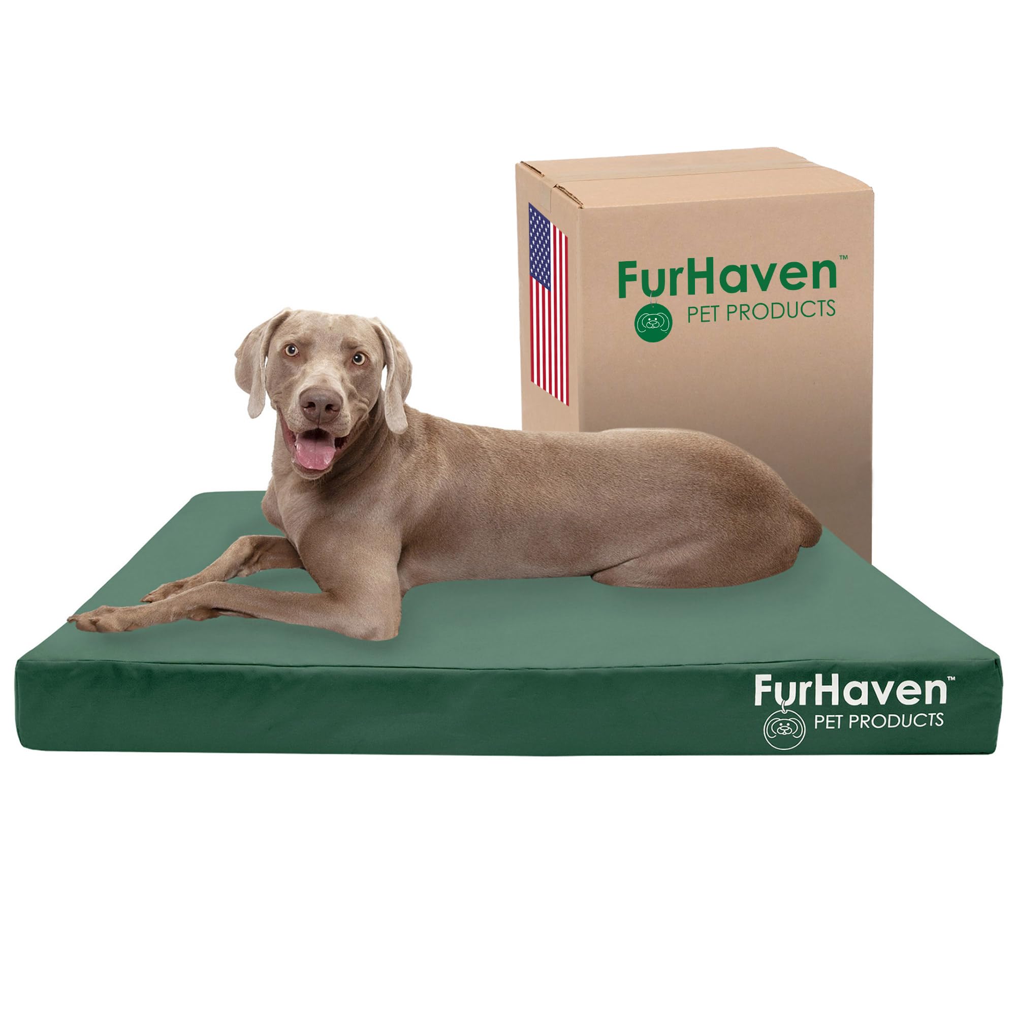Furhaven Water-Resistant Cooling Gel Dog Bed for Large Dogs w/ Removable Washable Cover, For Dogs Up to 125 lbs - Indoor/Outdoor