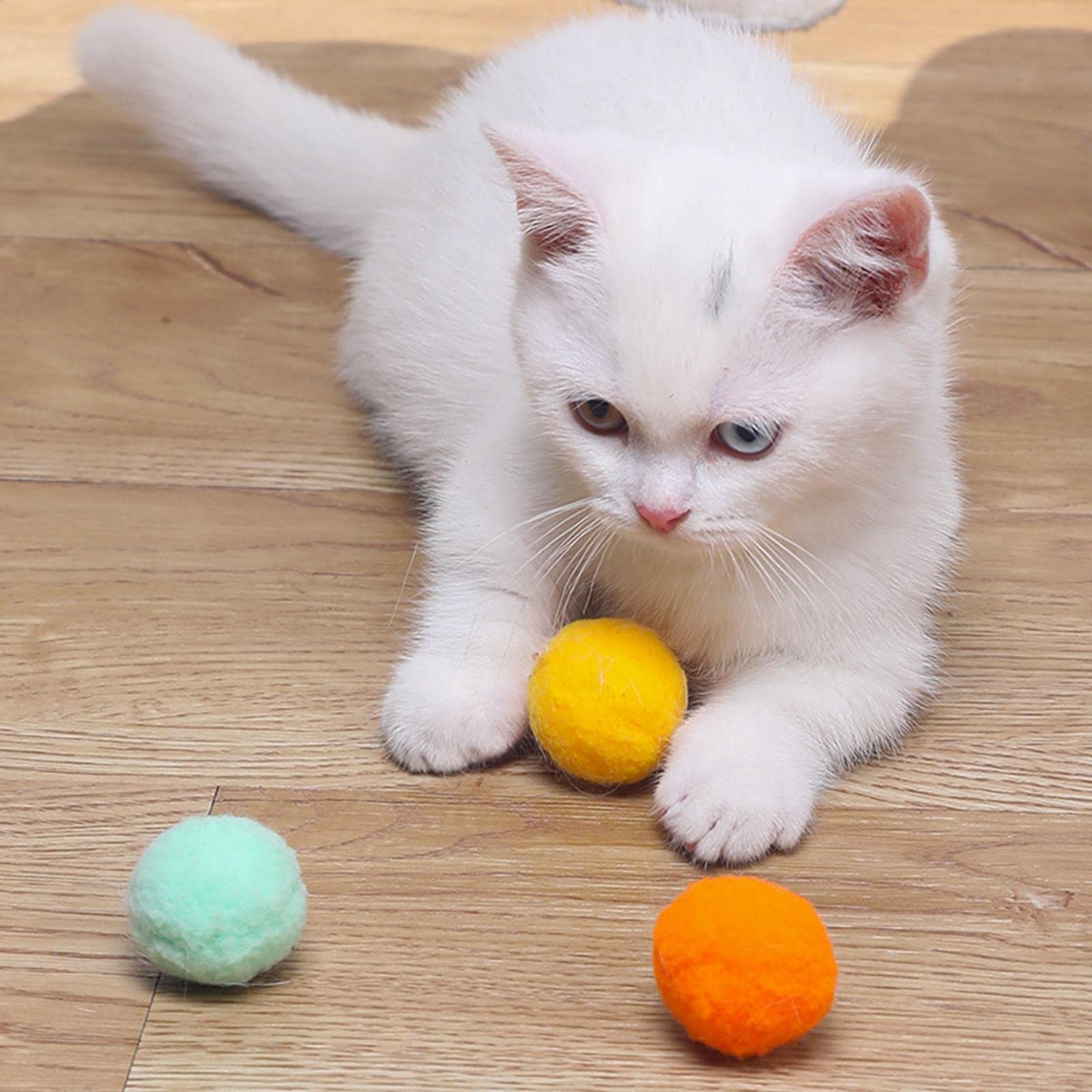 Enakshi 12 Pieces Stretch Plush Balls Cat Toys Plush Scratching Balls Interactive |Pet Supplies | Cat Supplies | Toys