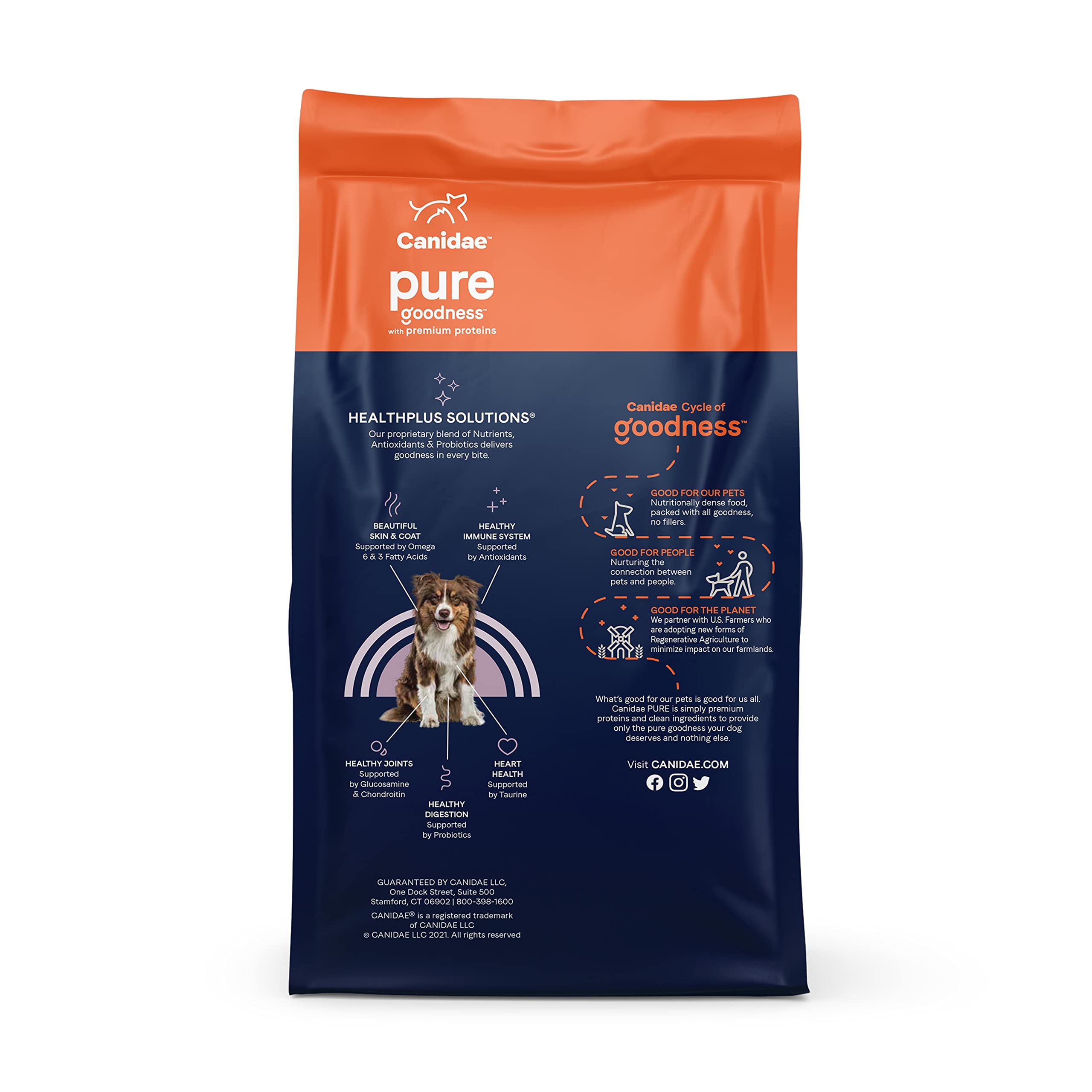 Canidae Pure Limited Ingredient Premium Adult Dry Dog Food, Real Bison, Lentil & Carrot Recipe, 21 lbs, Grain Free