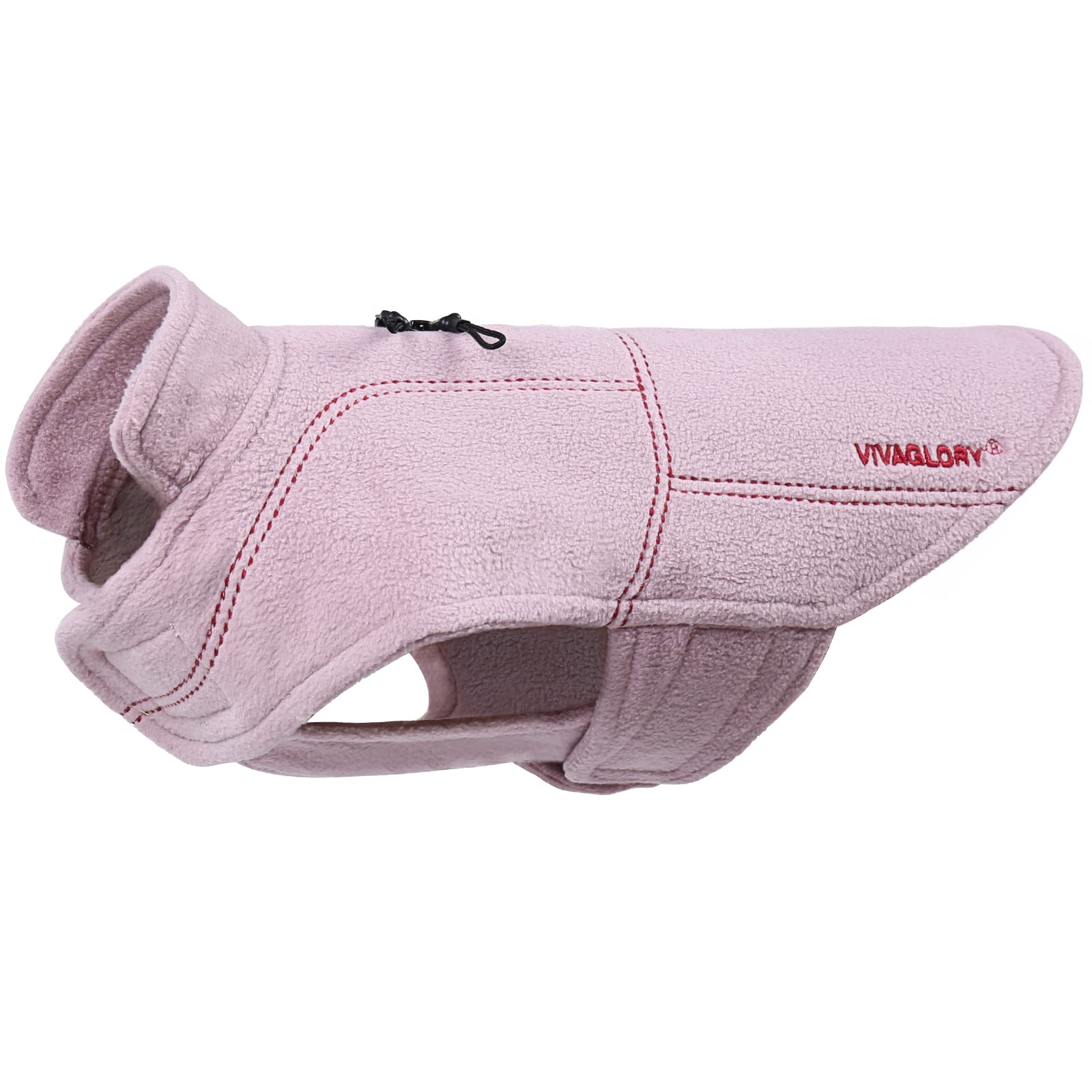VIVAGLORY Dog Fleece Vest, Dog Cold Weather Sweater for Large Dogs, Adjustable Winter Warm Clothes with Two-Way Zipper Opening,