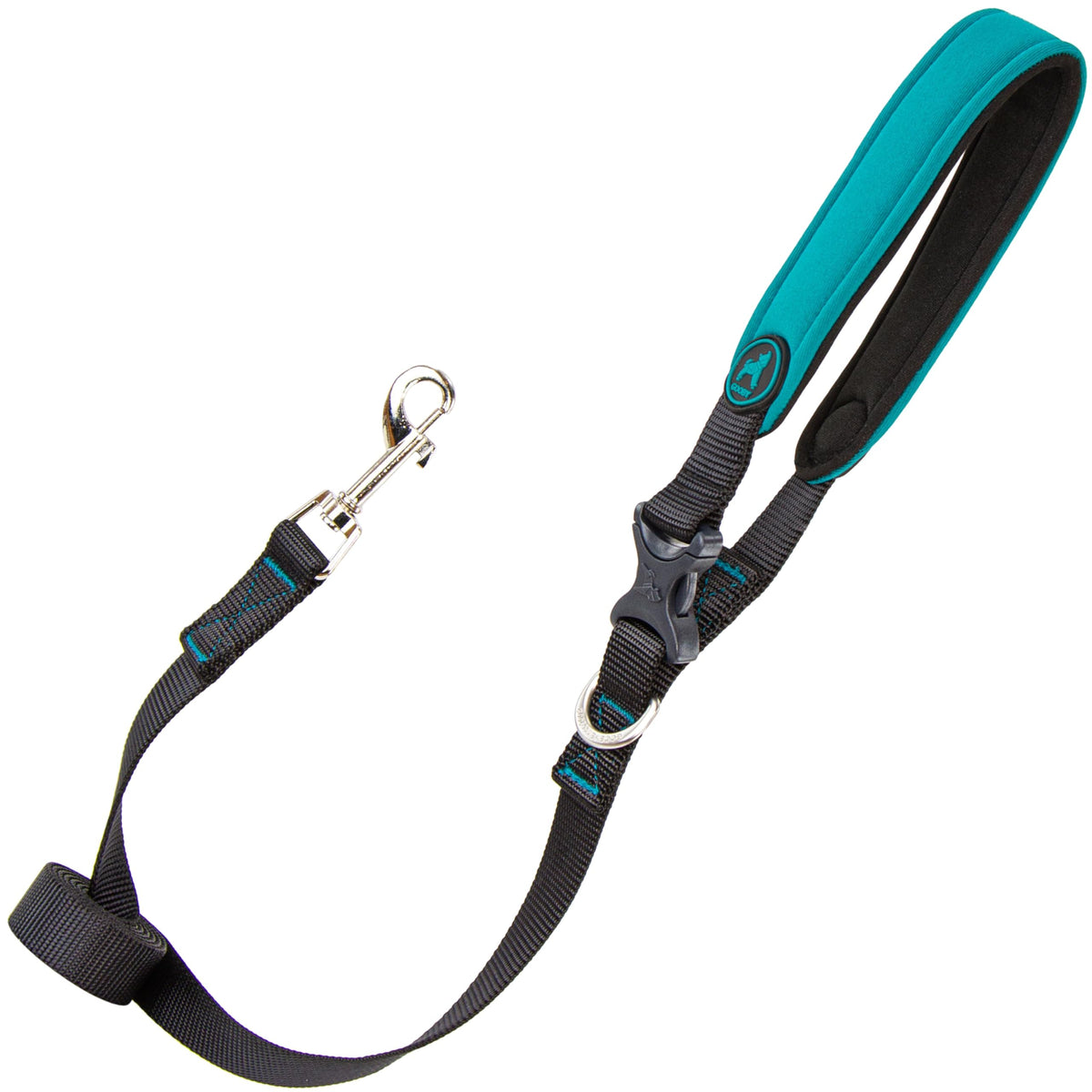 Gooby Escape Free Sport Leash - Turquoise, 4 Ft - Neoprene Dog Leash With Quick Release Buckle - Comfortable On The Go Leash For Small, Medium And Large Dogs