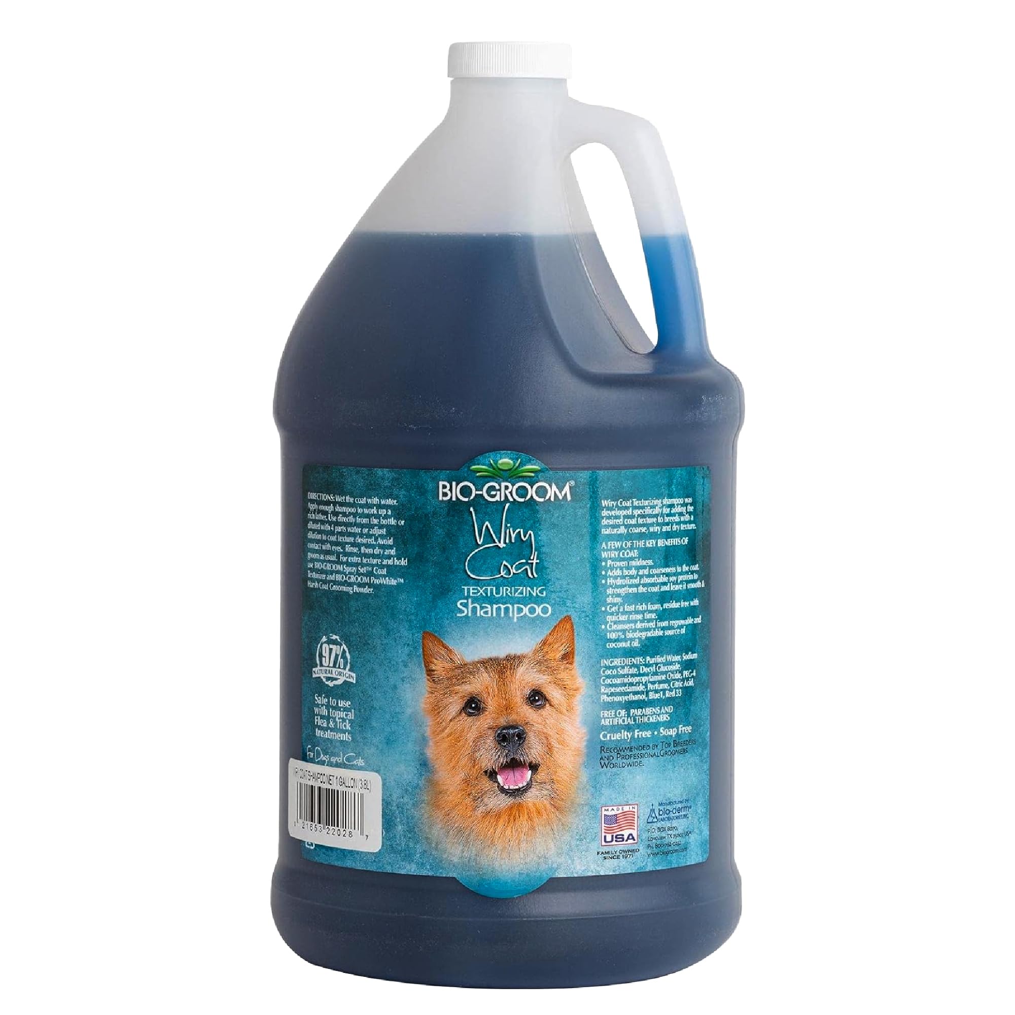 Bio-Groom Wiry Coat Dog Shampoo - Tearless, Bathing Supplies, Puppy Wash, Cat & Dog Grooming Supplies, Cruelty-Free, Made in USA