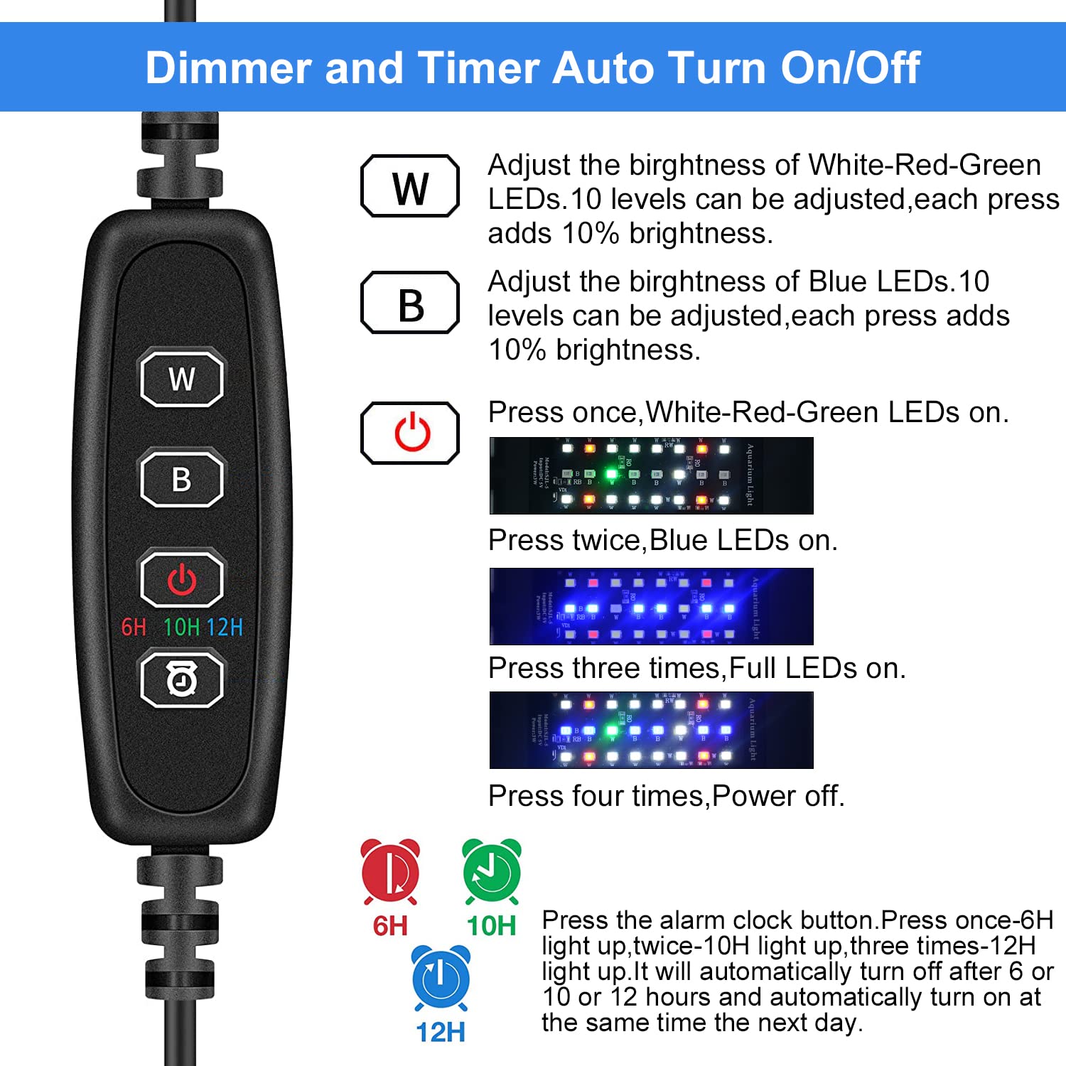 Varmhus Aquarium Led Light,Fish Tank Light, Plant Light (4.8W, Black)