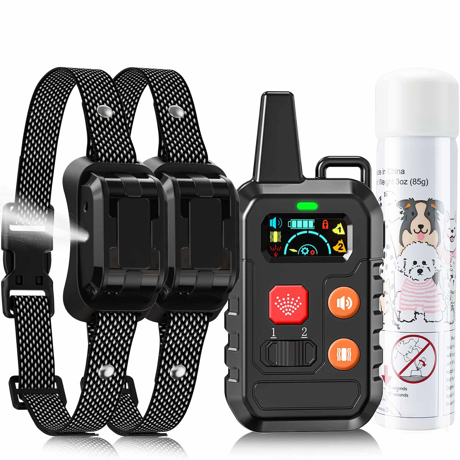 Citronella Training Collar [2*Collar, No Automatic] Citronella Dog Bark Collar With Beep/Vibration/Spray 4 Mode & 6 Adjustable S