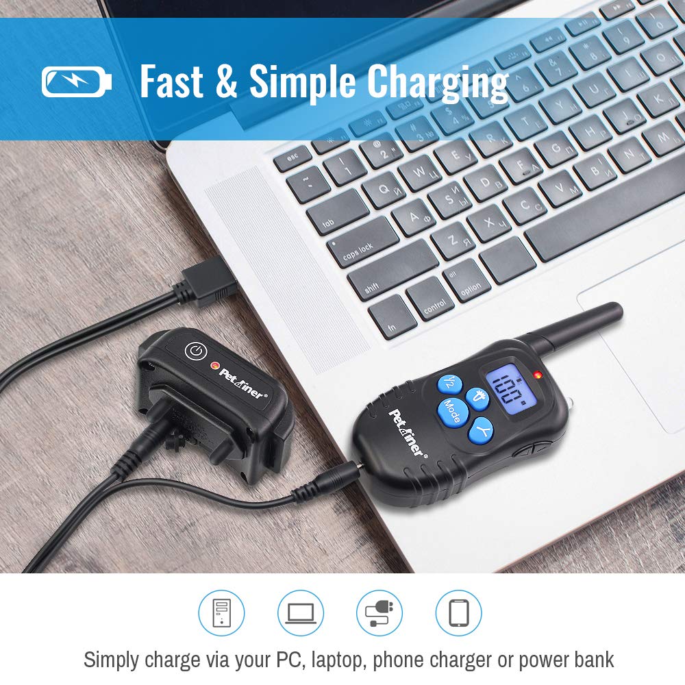 Petrainer Training Collar For Dogs - Waterproof Rechargeable Dog Training E-Collar With 3 Safe Correction Remote Training Modes, Static, Vibration, Beep For Dogs Small, Medium, Large