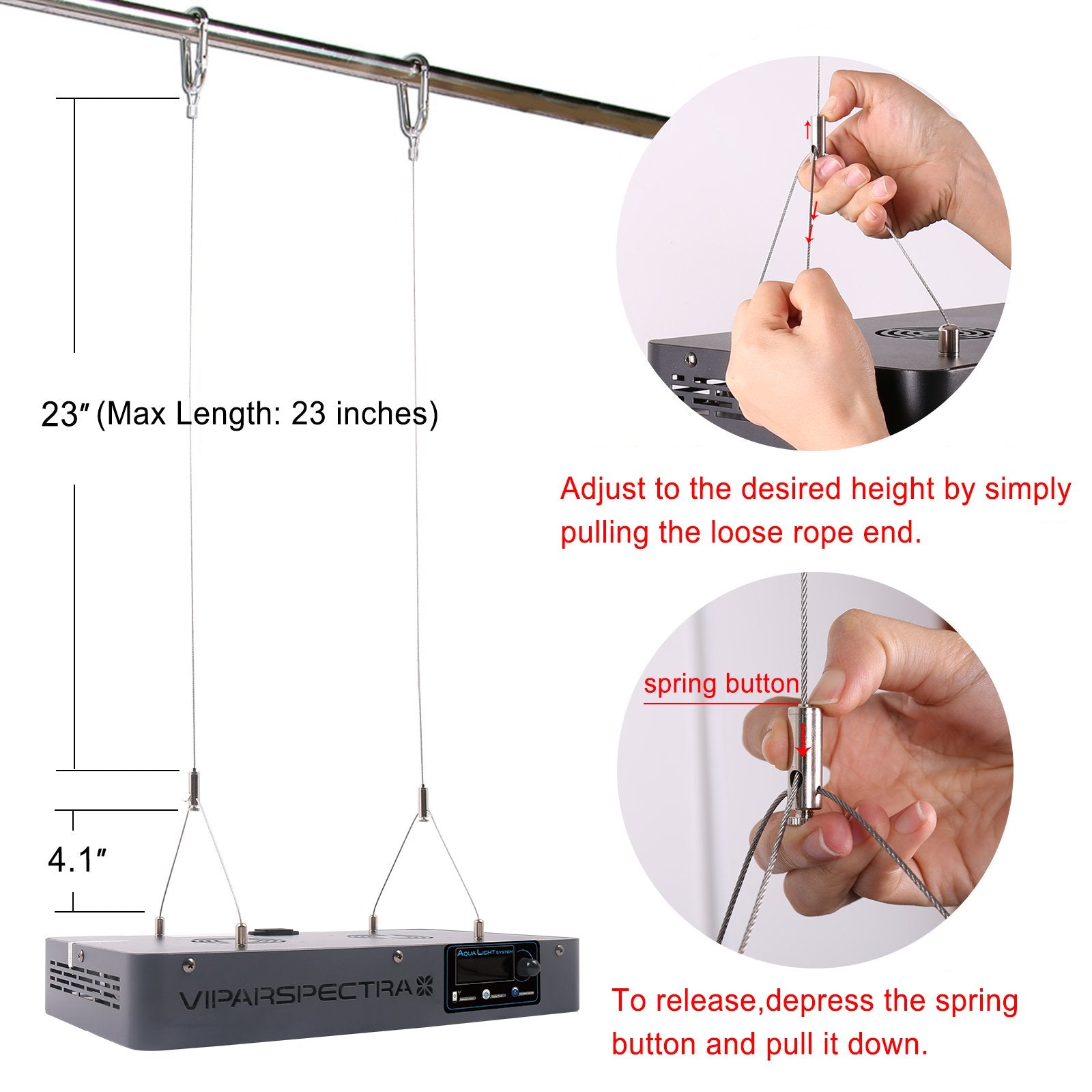 Viparspectra 165W Led Aquarium Light Dimmable Full Spectrum Led Reef Lights For Coral Saltwater Fish Tank, Remote/Timer Control, Programmable Auto On/Off, Blue/White Dual Channel Brightness 0-100%