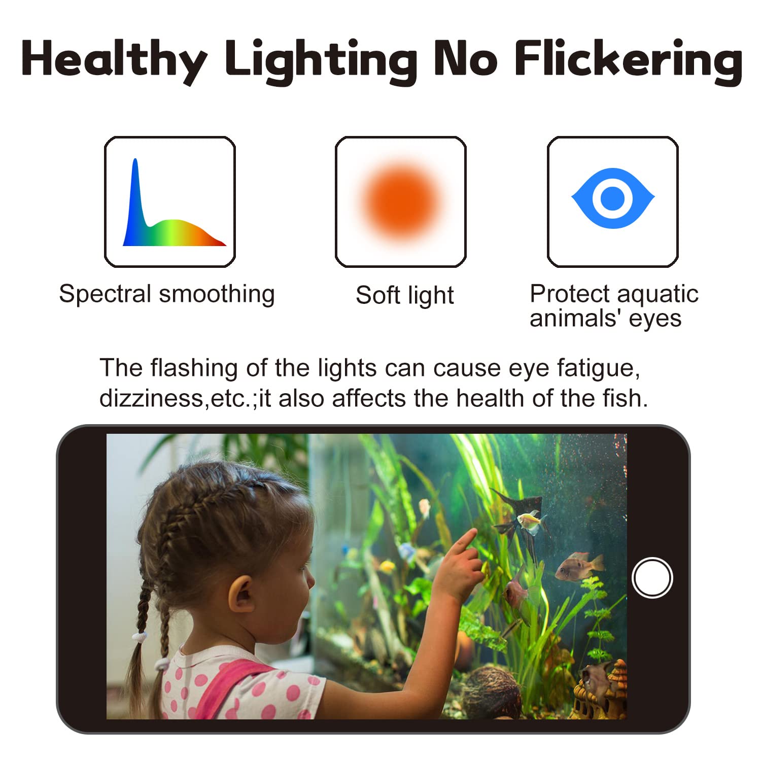 Water Rebirth Aquarium Lights Fish Tank Light (Remote Controller Version, 20-26'')