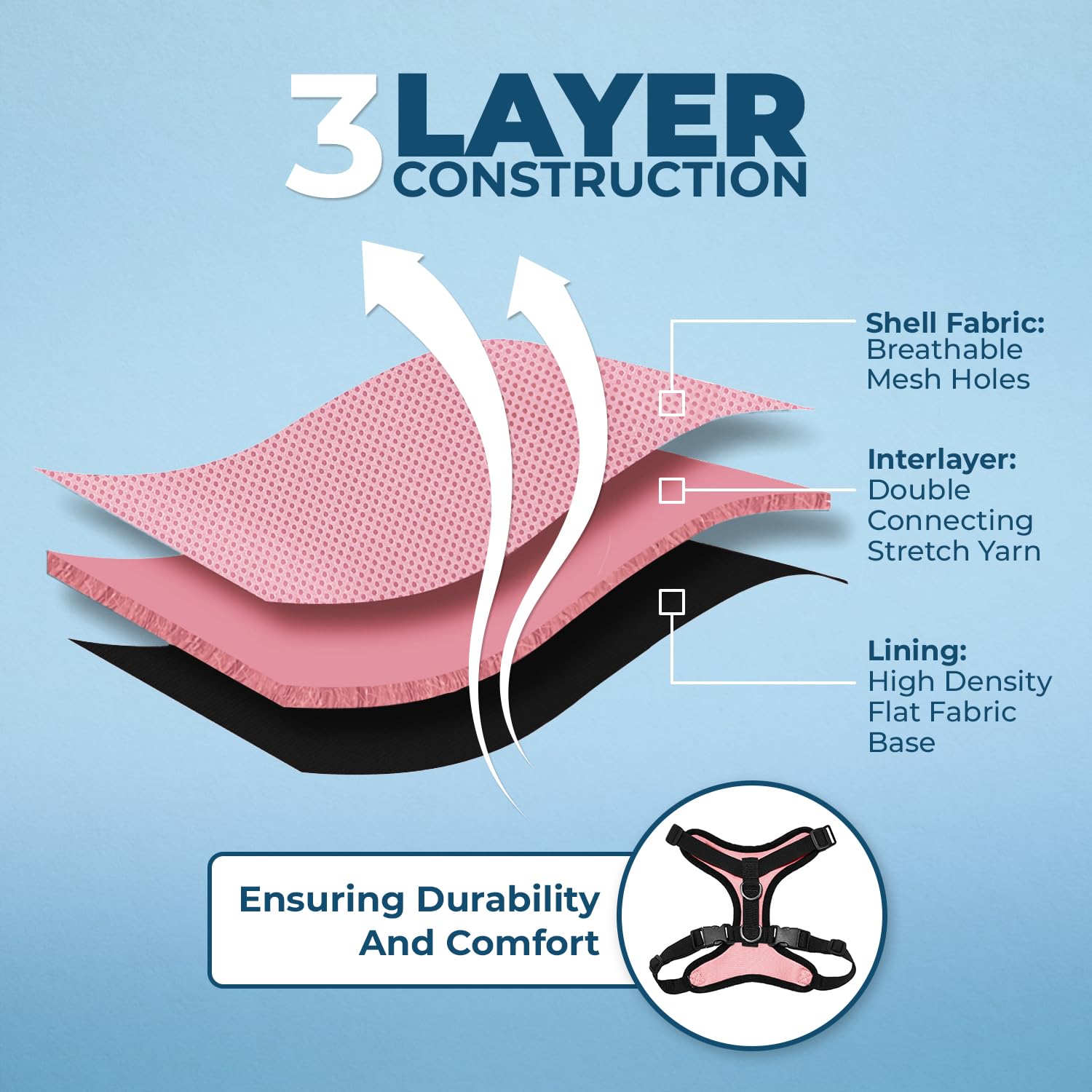 Voyager Step-in Pet Harness - All Weather Mesh, Adjustable Step in Harness for Cats and Dogs by Best Pet Supplies - Pink/Black T