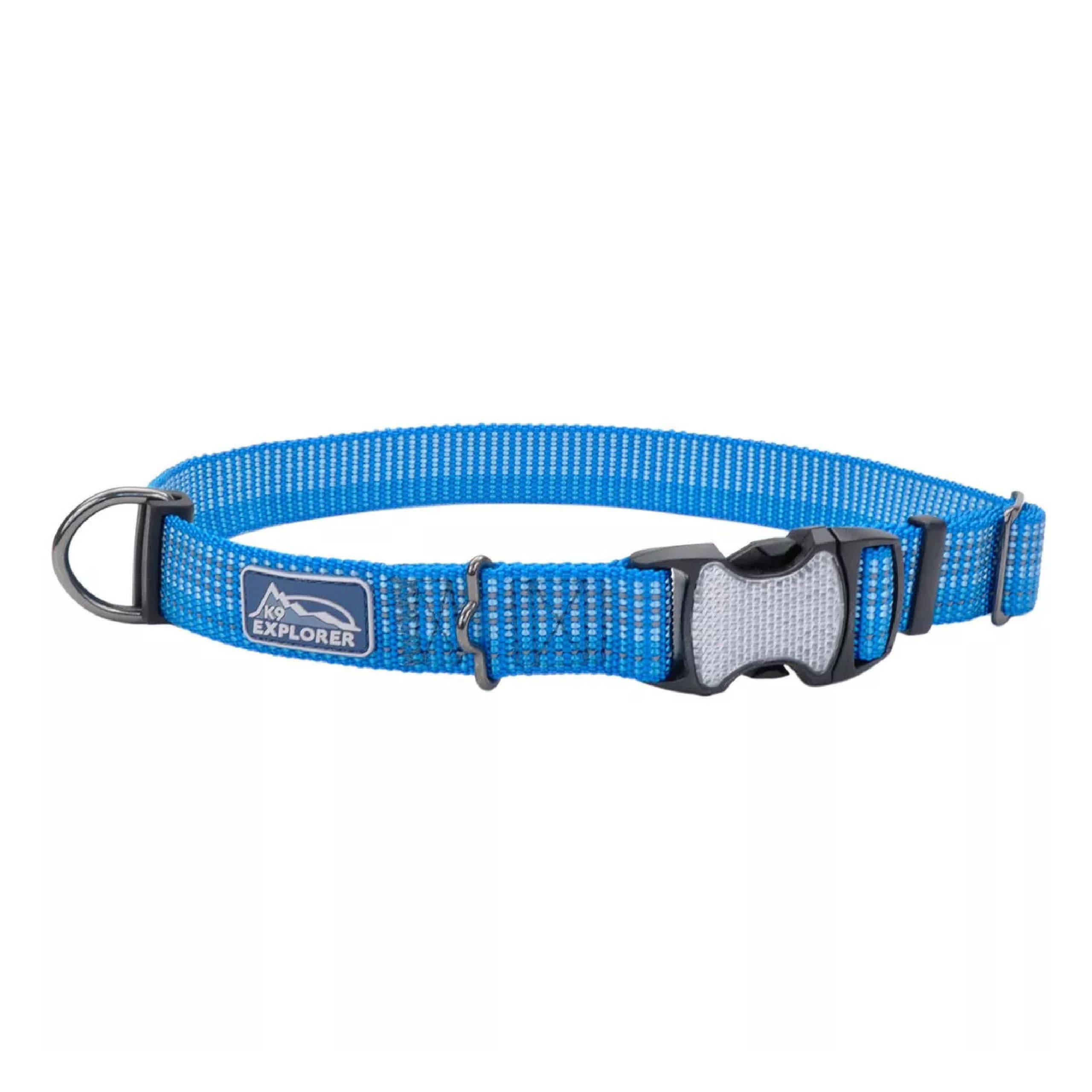 Coastal Pet - K-9 Explorer - Brights Reflective Adjustable Dog Collar, Lake, 5/8'' x 10''-14''