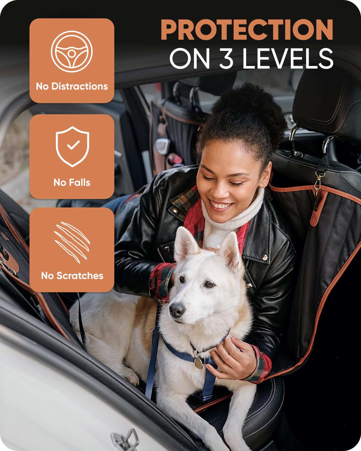 Owleys Hard Bottom Car Seat Cover For Dogs | Back Extender For Dogs | Hammock For Car Hard Bottom | Car Cover Back | Dog Seat Co