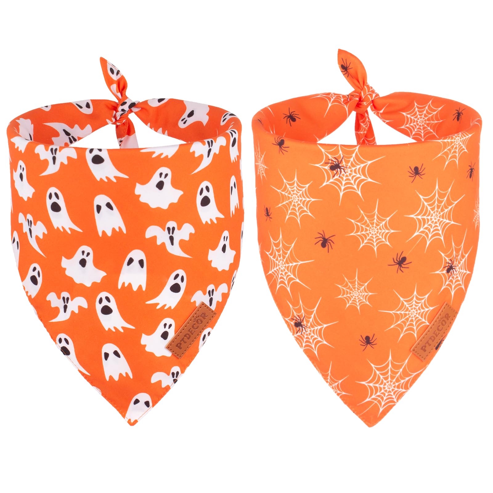 Ptdecor Halloween Dog Bandana, Reversible Holiday Pet Puppy Scarf, Multi Size, Triangle Halloween Bandanas For Extra Large Dogs 