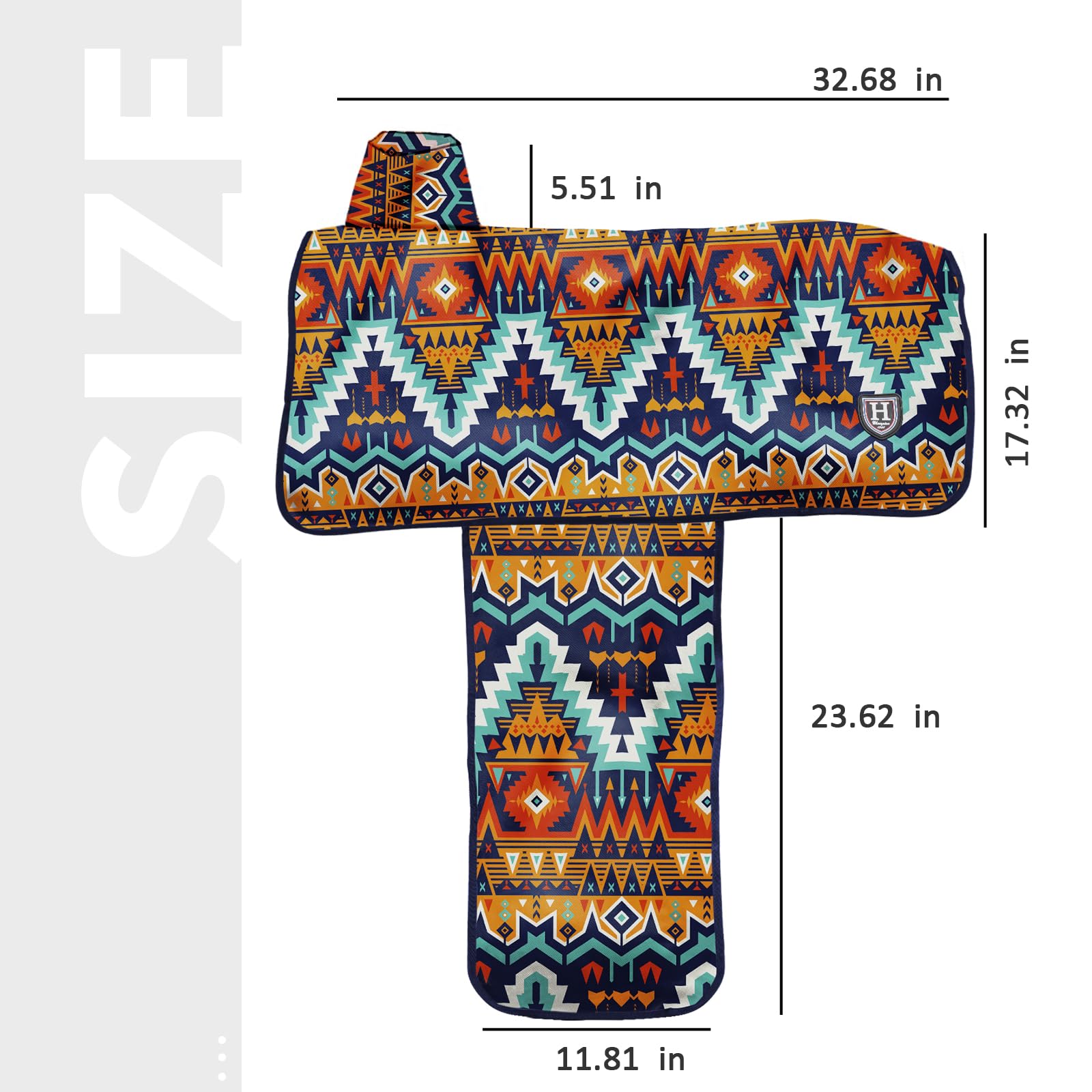 Harrison Howard Waterproof Western Saddle Cover - Tribal Vibe, Model WSCP0102, Stylish Prints for Pristine Saddle Protection