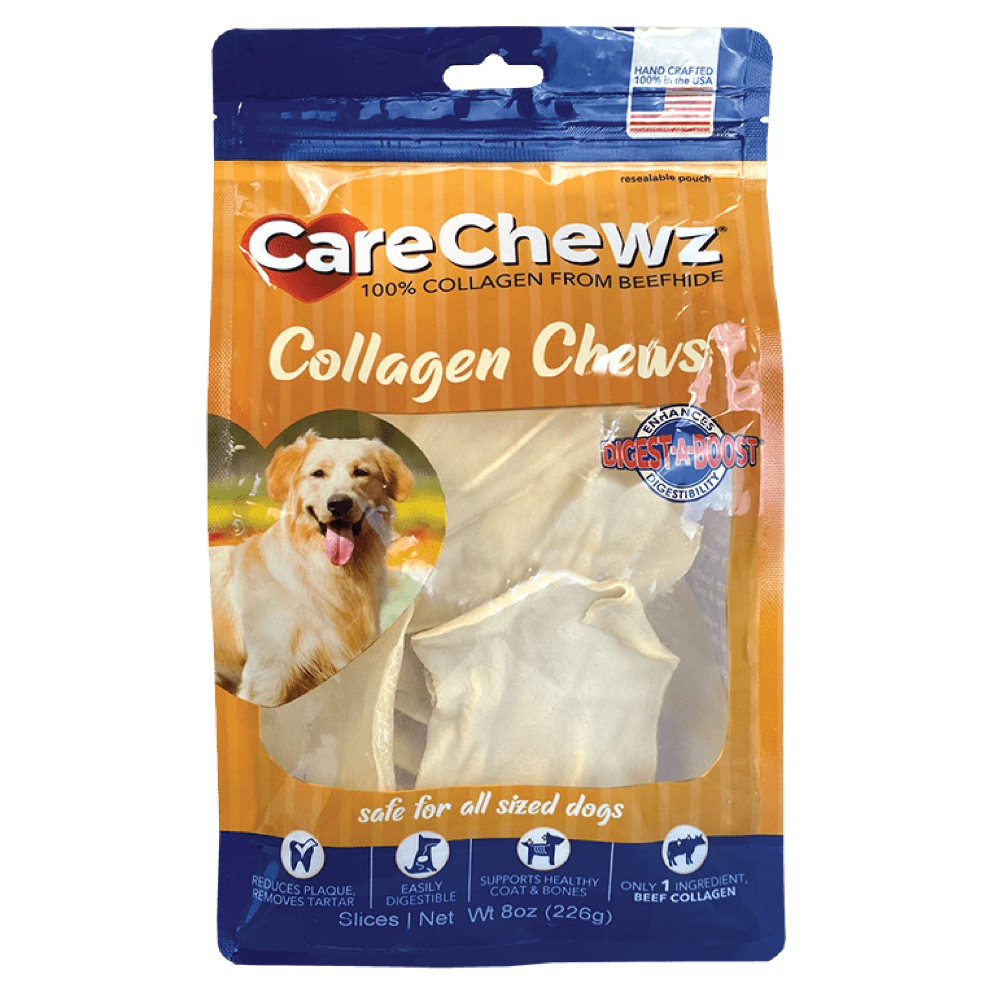 Pet Factory CareChewz Collagen Slices Dog Chew Treats - Natural Flavor, 8 oz