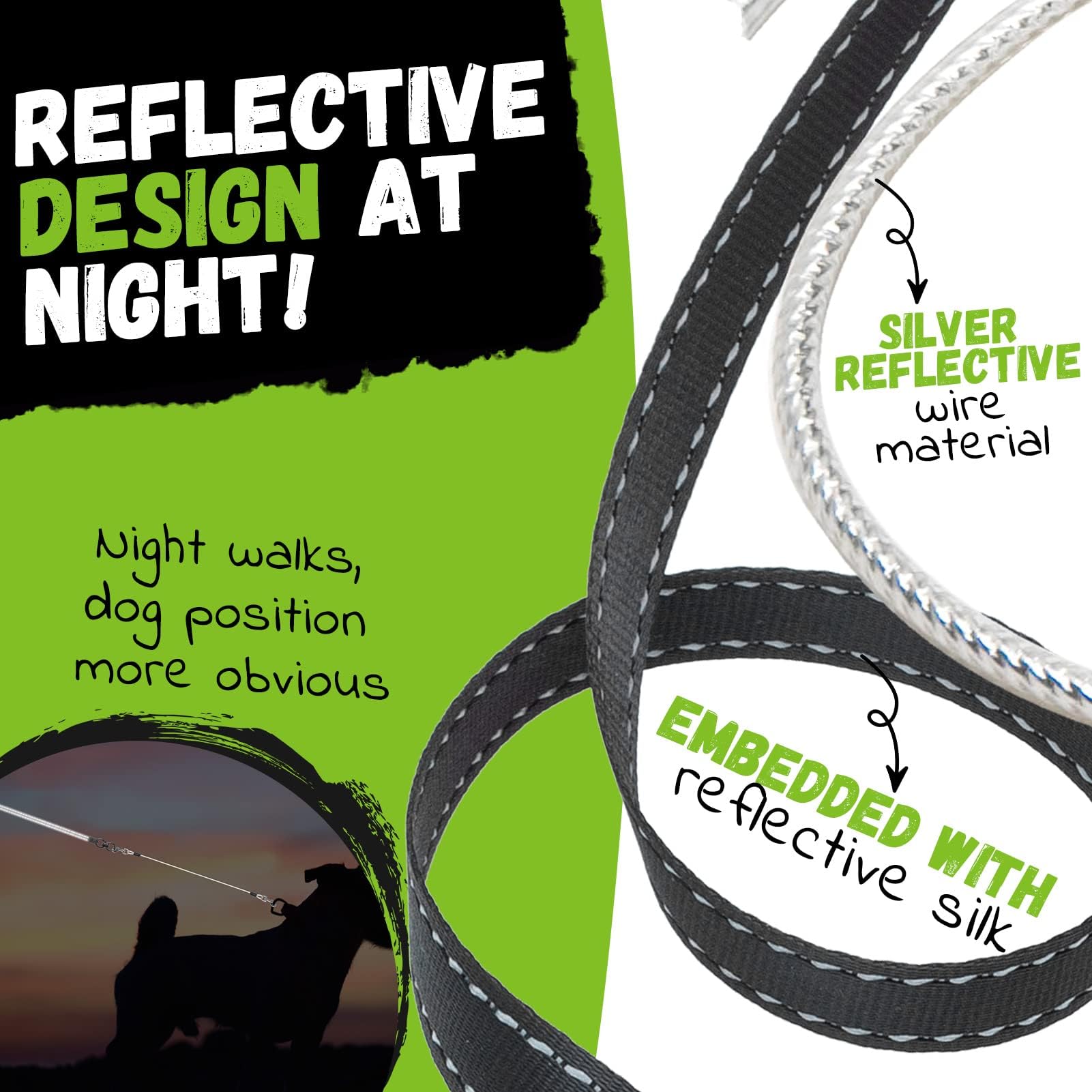 EXPAWLORER Retractable Dog Leash - Chew Proof 16ft Double Leash for 2 Dogs, Tangle-Free Wire Ropes, Heavy Duty, Black & White