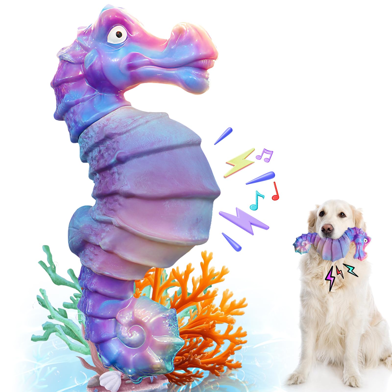 Jeefome Dog Chew Toys For Aggressive Chewers: Squeaky Dog Chew Toys For Large Dogs-Tough Interactive Toys For All Breeds-Rubber 