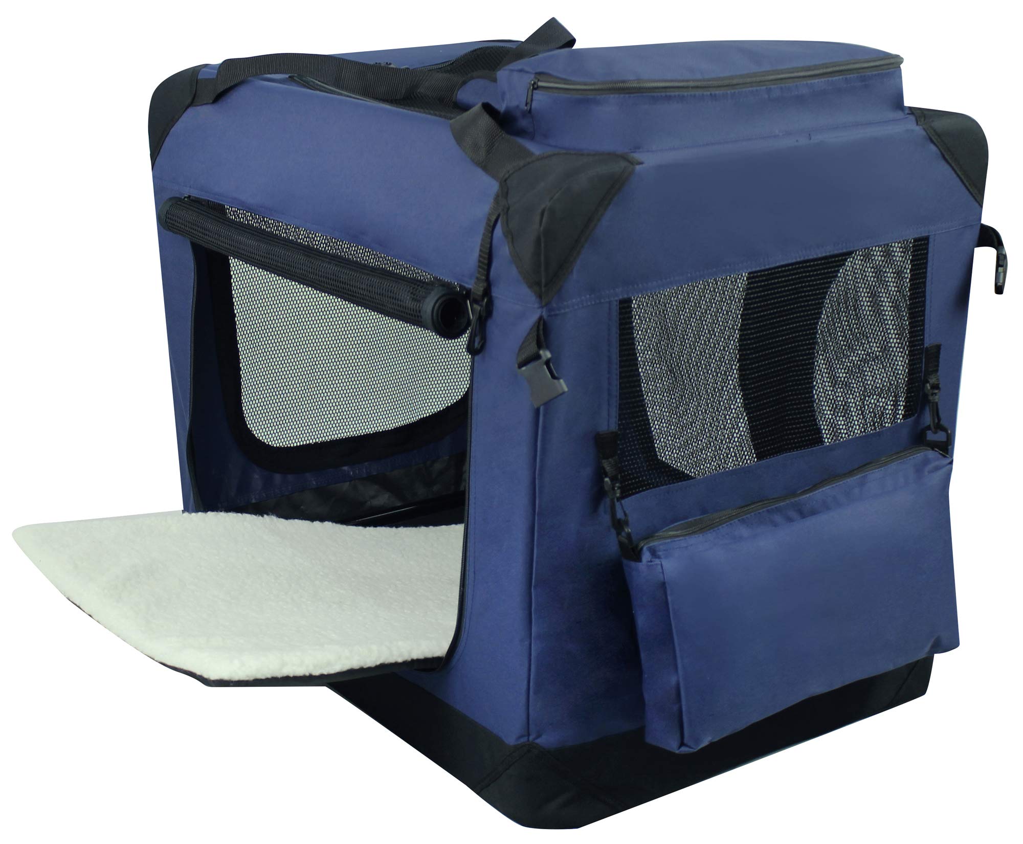 EliteField 3-Door Folding Soft Dog Crate with Carrying Bag and Fleece Bed (2 Year Warranty), Indoor & Outdoor Pet Home (20 L x 1