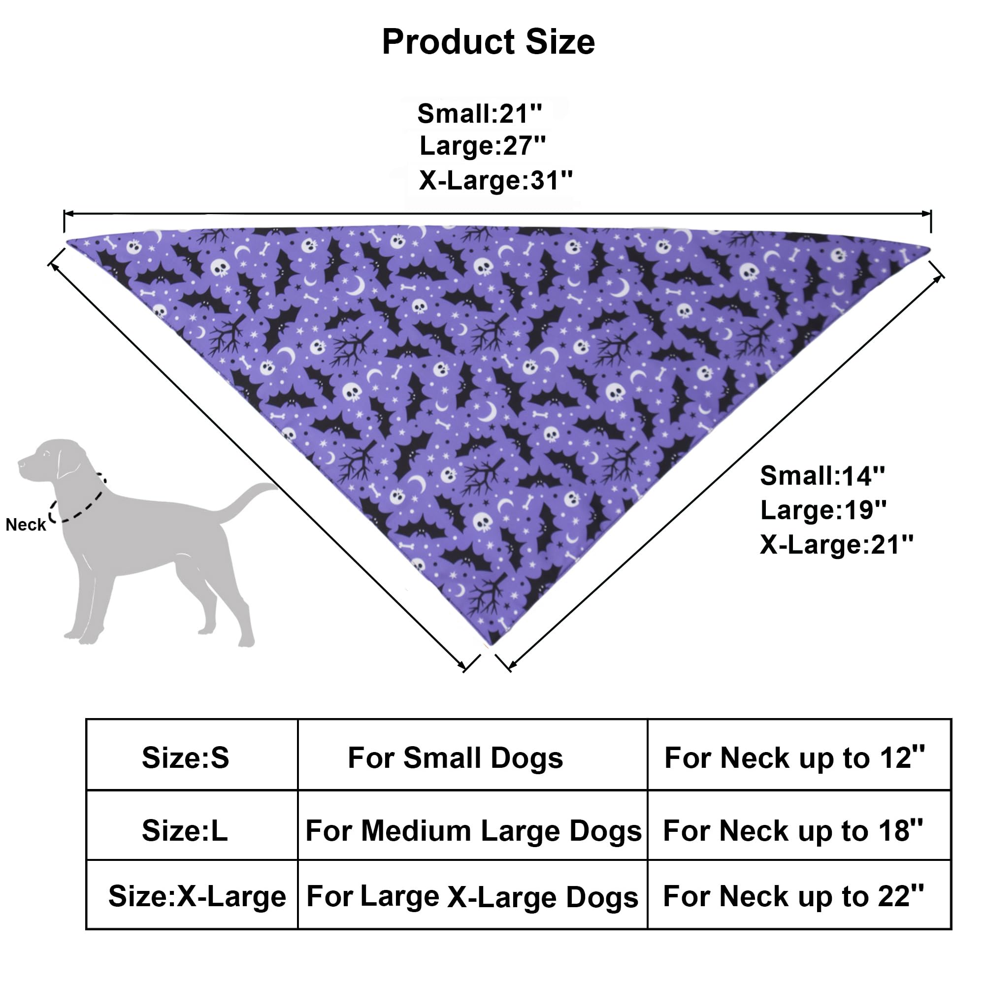 Adoggygo 2 Pack Halloween Dog Bandanas, Reversible Triangle Dog Scarf Accessories Halloween Bandanas For Large And Extra Large Dogs Pets (X-Large, Halloween-2)