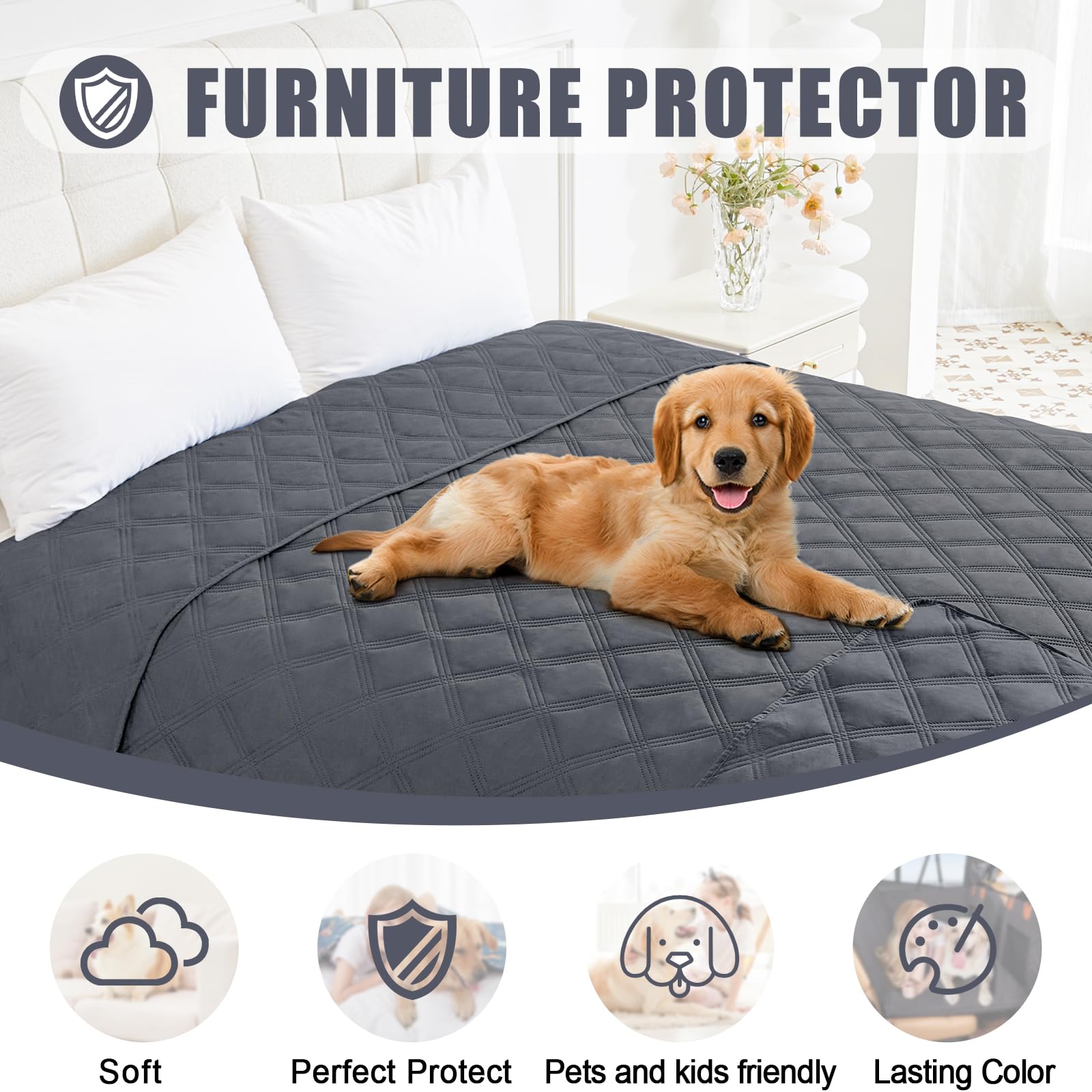 Smiry Waterproof Dog Bed Cover Blanket 40x90, Soft Reversible Pet Blanket, Washable Leakproof Cats Dogs Couch Cover for Sofa, Co