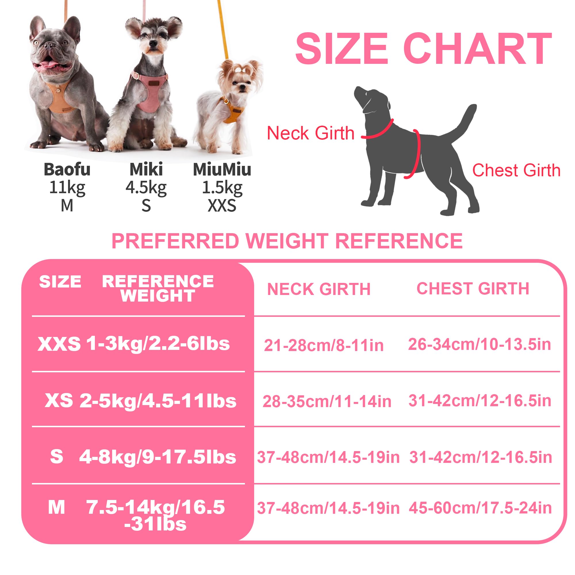 No Pull Xs Dog Harness With Multifunction Dog Leash,Soft Adjustable No Choke Escape Proof Pet Harness Vest,Suede Bow Pink,Xxs