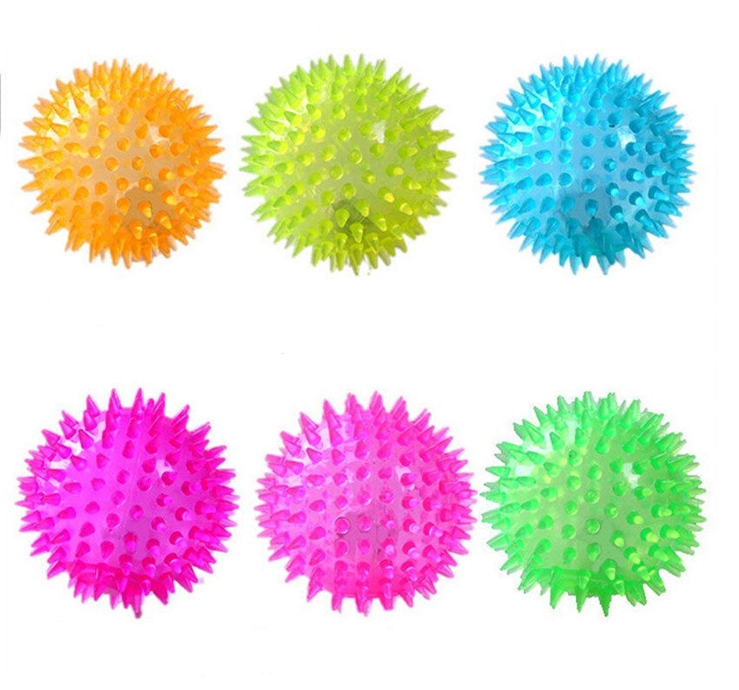 Pups&Pets Dog Puppy Cat Pet Led Whistle Squeaky Squeaker Chew Sound Ball Playing Toy Pet Rubber Spiked Ball  Pack Of 1