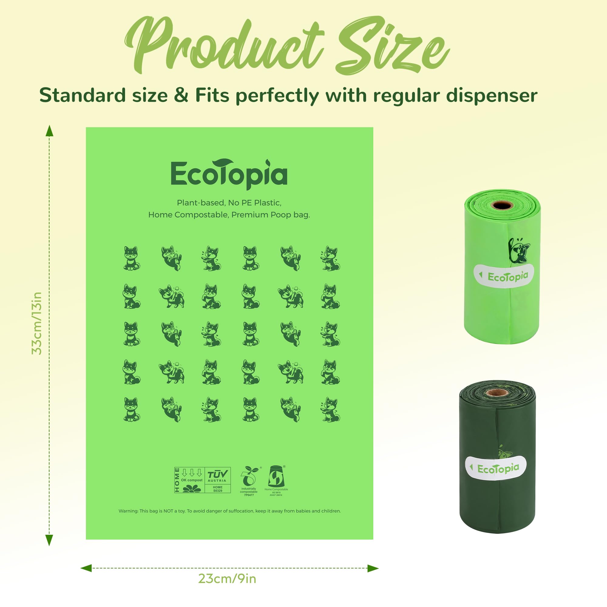 Extra 20% Thicker Dog Poop Bags,100% Certified Biodegradable Poop Bags for Dogs,Compostable Dog Waste Bags,Leakproof Pet Trash B