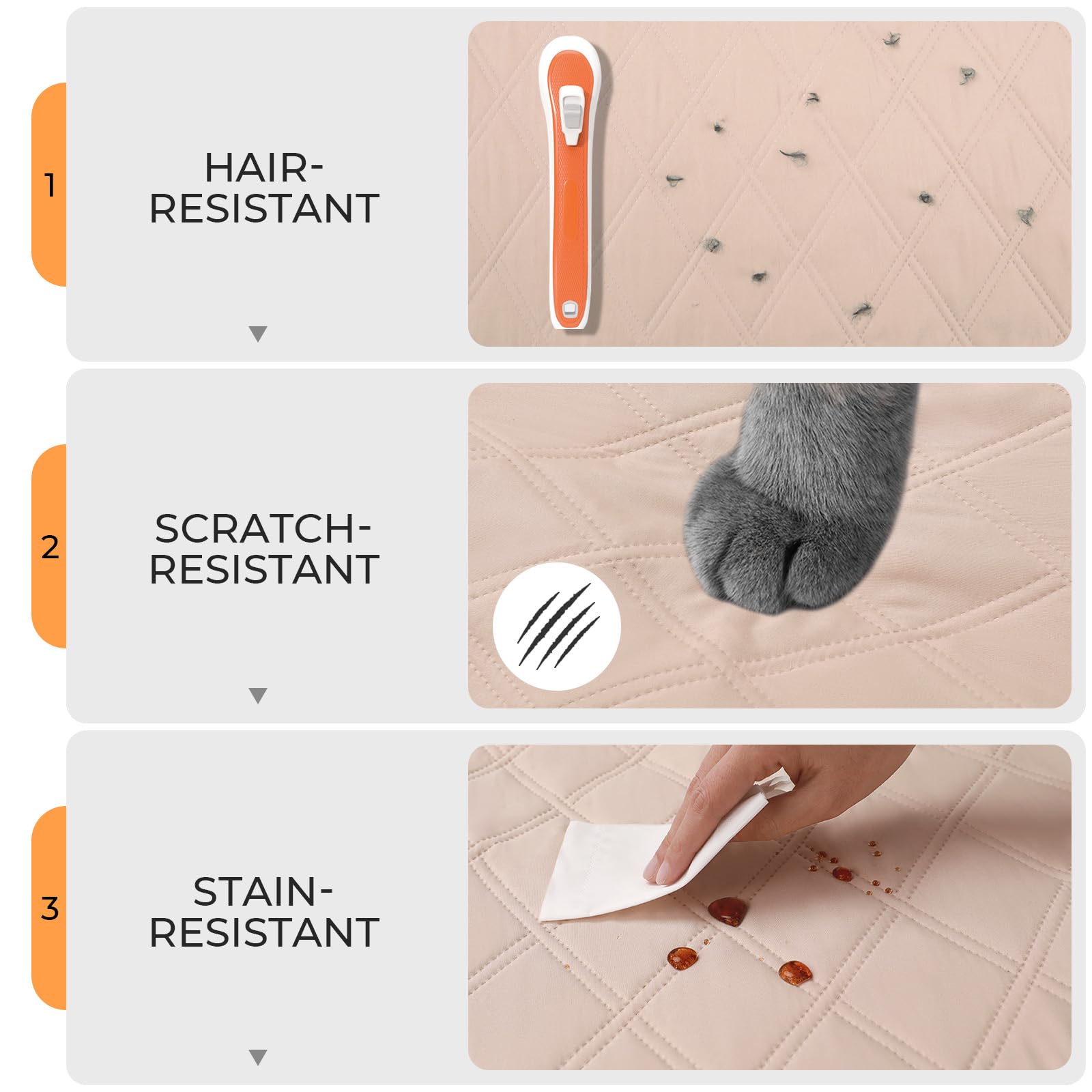 Luciphia 100% Waterproof Couch Cover Blanket For Dogs Anti-Slip Pet Couch Protector Sofa Mat Puppy Cat With Non-Slip Bottom, Bei