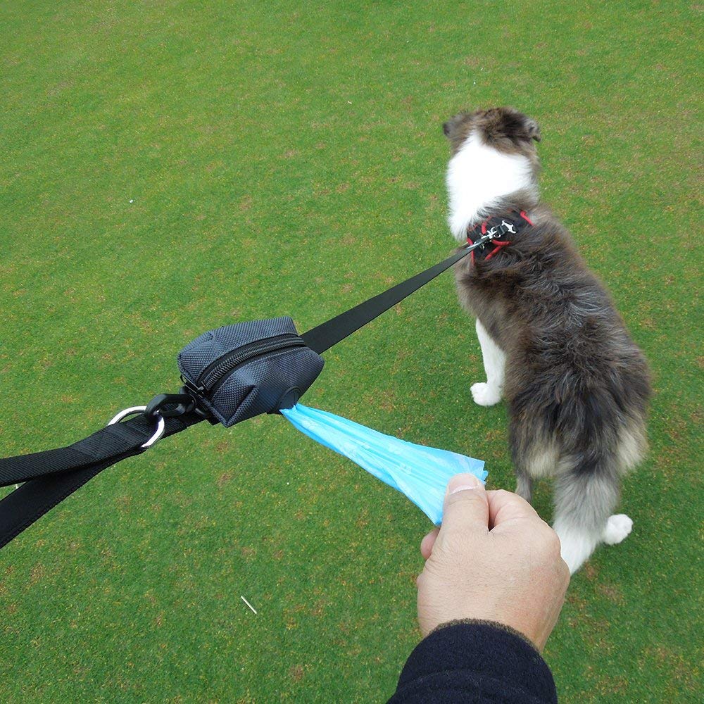 Petopt Dog Poop Bag Holder Leash Attachment,Heavy Duty Waterproof, Fits Any Dogs Running,Walking,Hiking Accessory (Dark Gray)