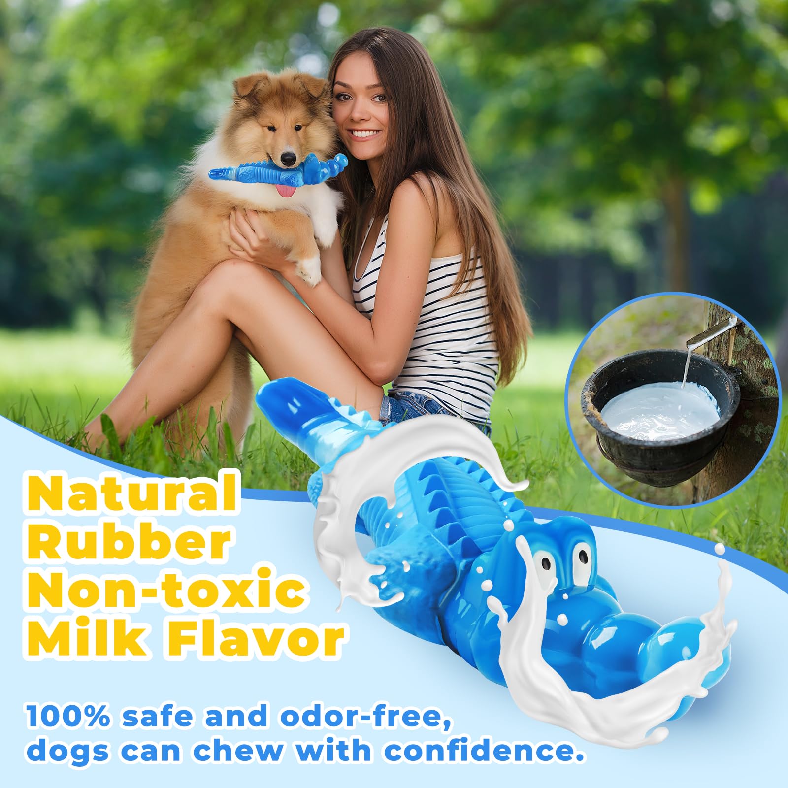 Adsdia Tough Dog Toys For Aggressive Chewers, Indestructible Toys For Large/Medium Dogs To Keep Them Busy, Enjoy Chewing (Blue)