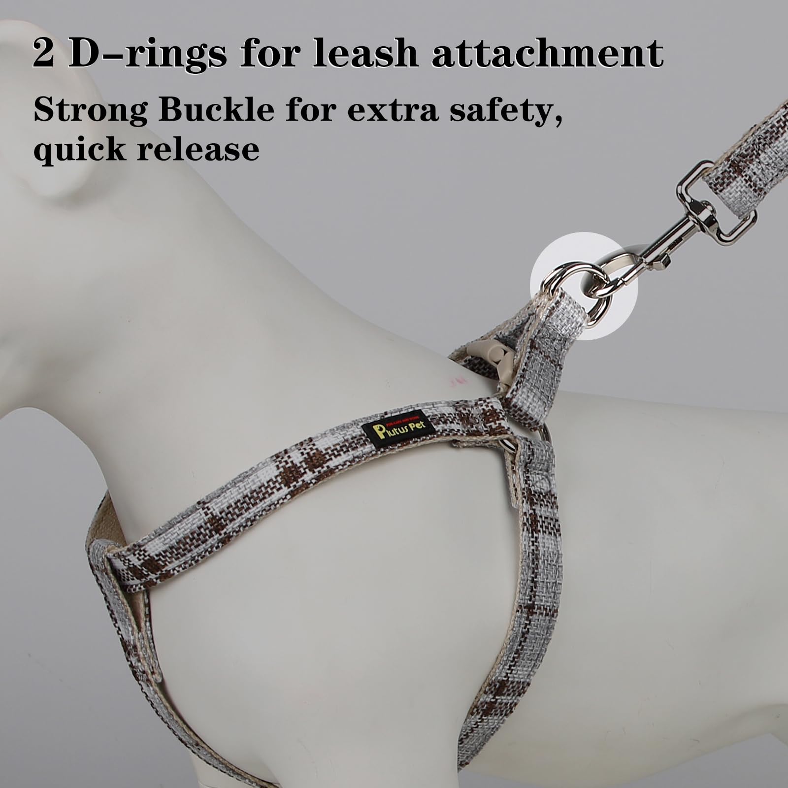 Plutus Pet Cotton Hemp Step In Dog Harness, Sustainable, Lightweight And Escape-Proof, Quick Fit Dog Harness For Puppy Small Med
